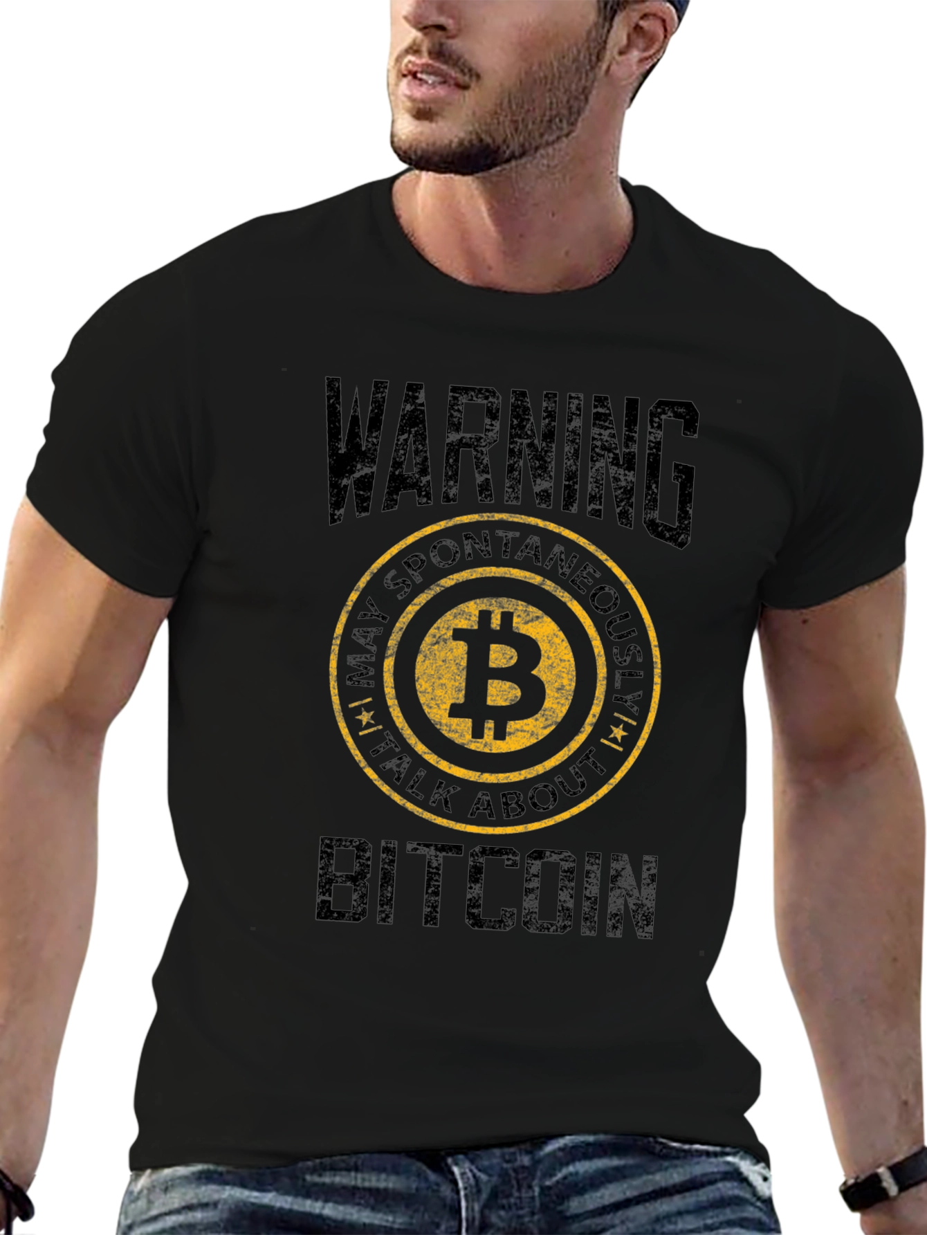 Bitcoin Warning T-Shirt - Crypto Enthusiast Apparel