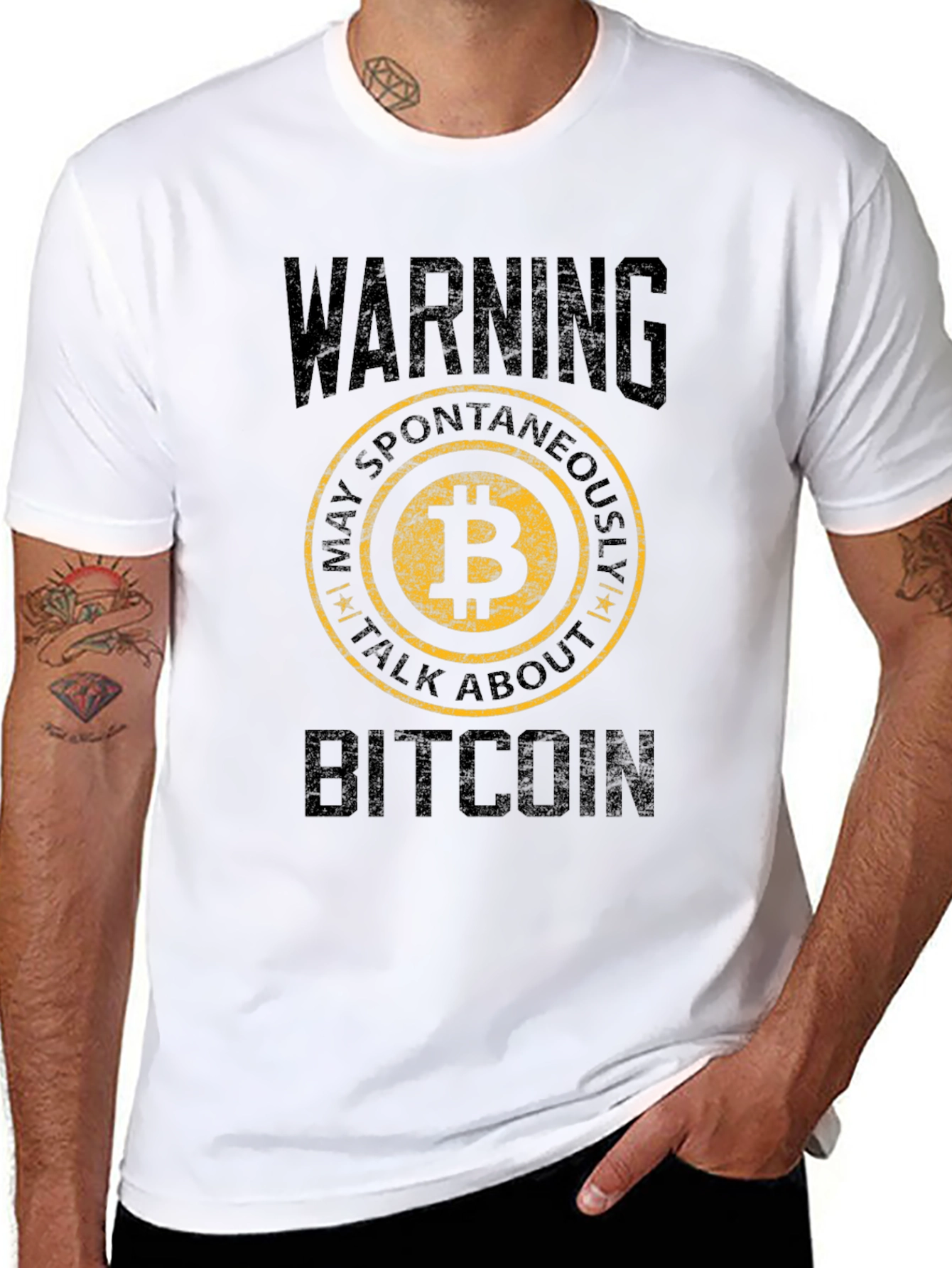 Bitcoin Warning T-Shirt - Crypto Enthusiast Apparel
