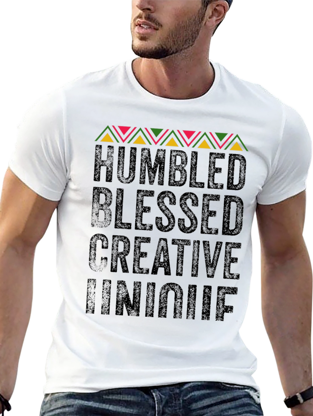 Humbled Blessed Creative Unique Black Graphic Tee