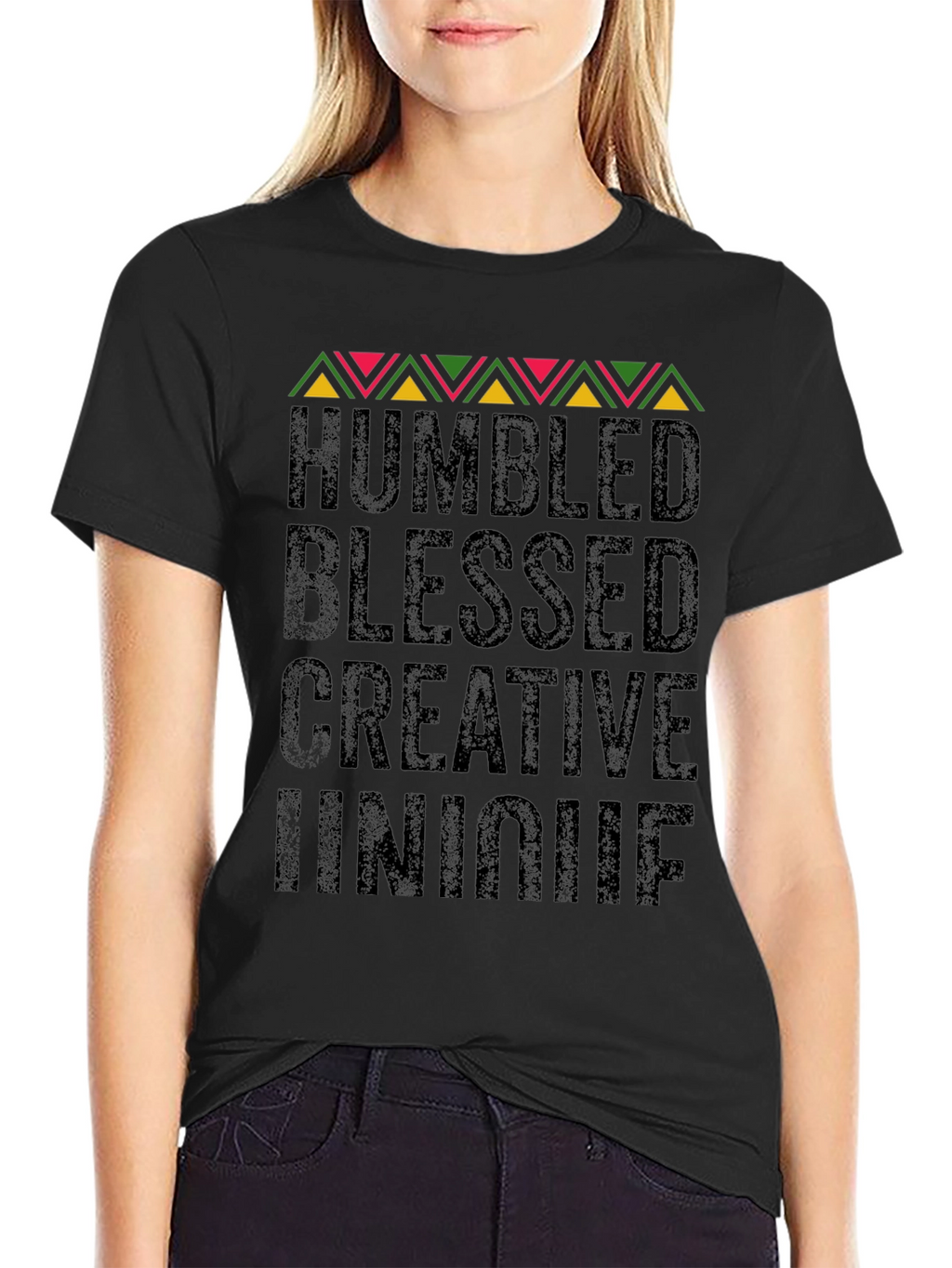 Humbled Blessed Creative Unique Black Graphic Tee