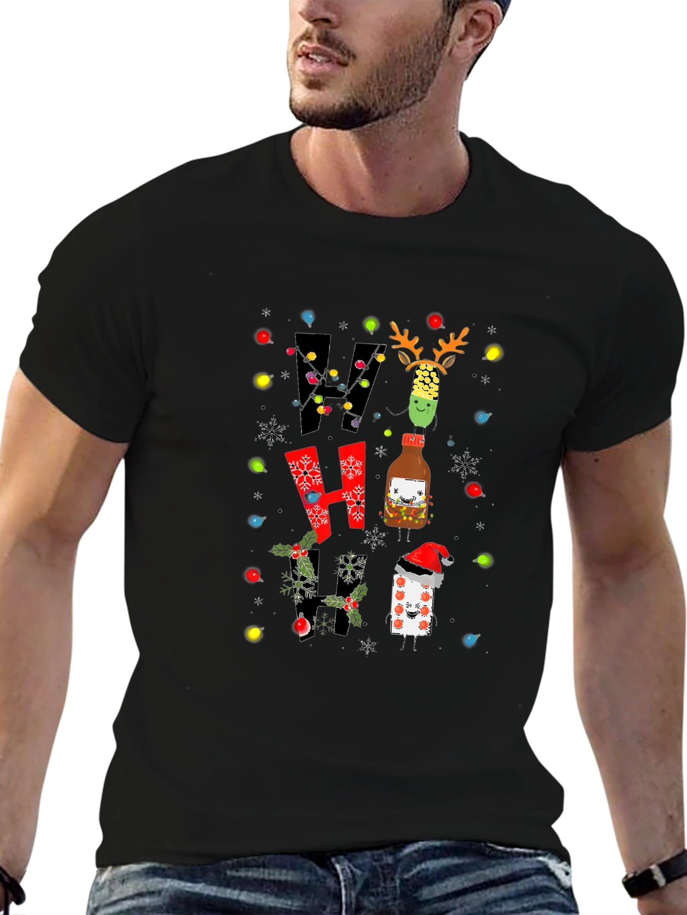 Festive Holiday HO HO HO T-Shirt