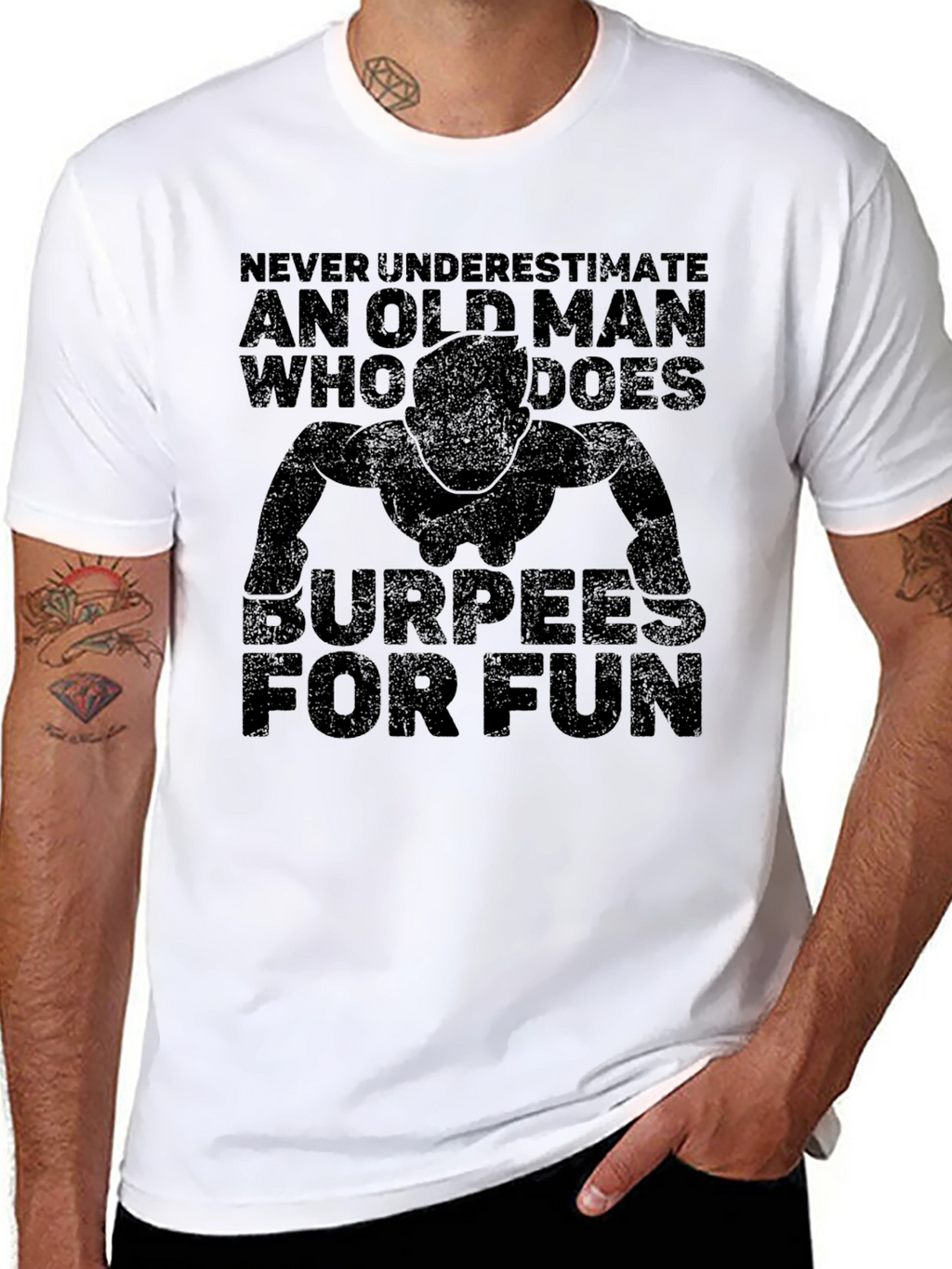 Funny Burpees Workout Shirt for Old Men