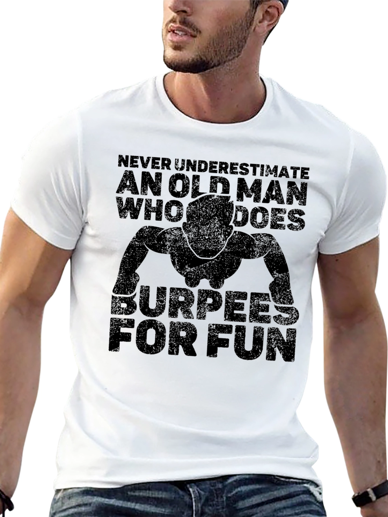 Funny Burpees Workout Shirt for Old Men