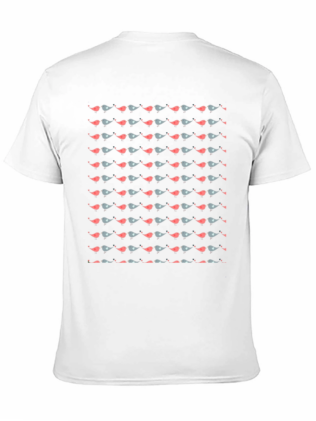 Bird Pattern Black T-Shirt