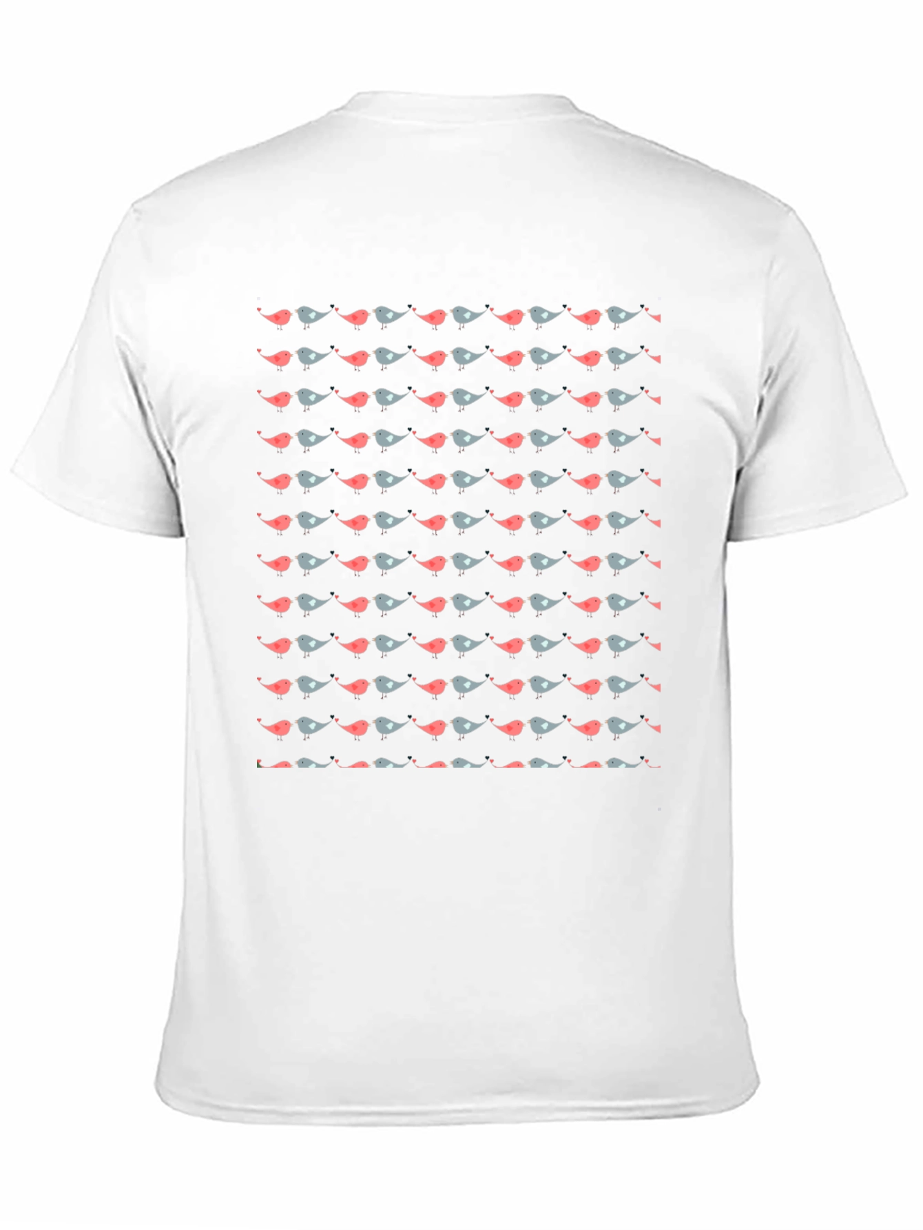 Bird Pattern Black T-Shirt