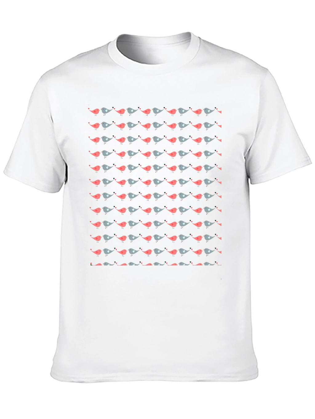 Bird Pattern Black T-Shirt