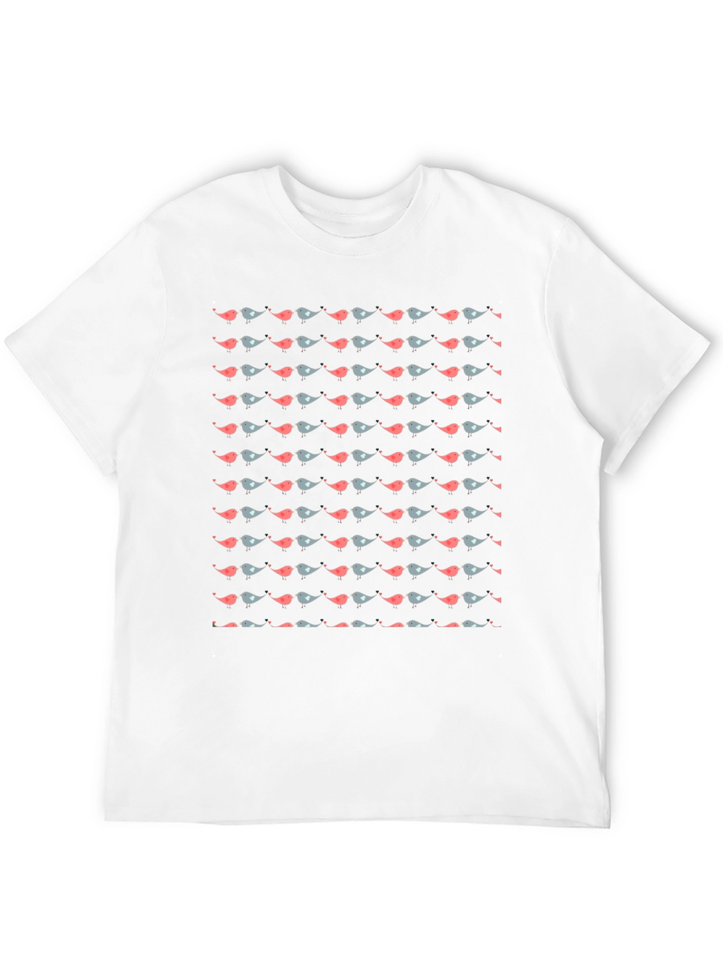 Bird Pattern Black T-Shirt