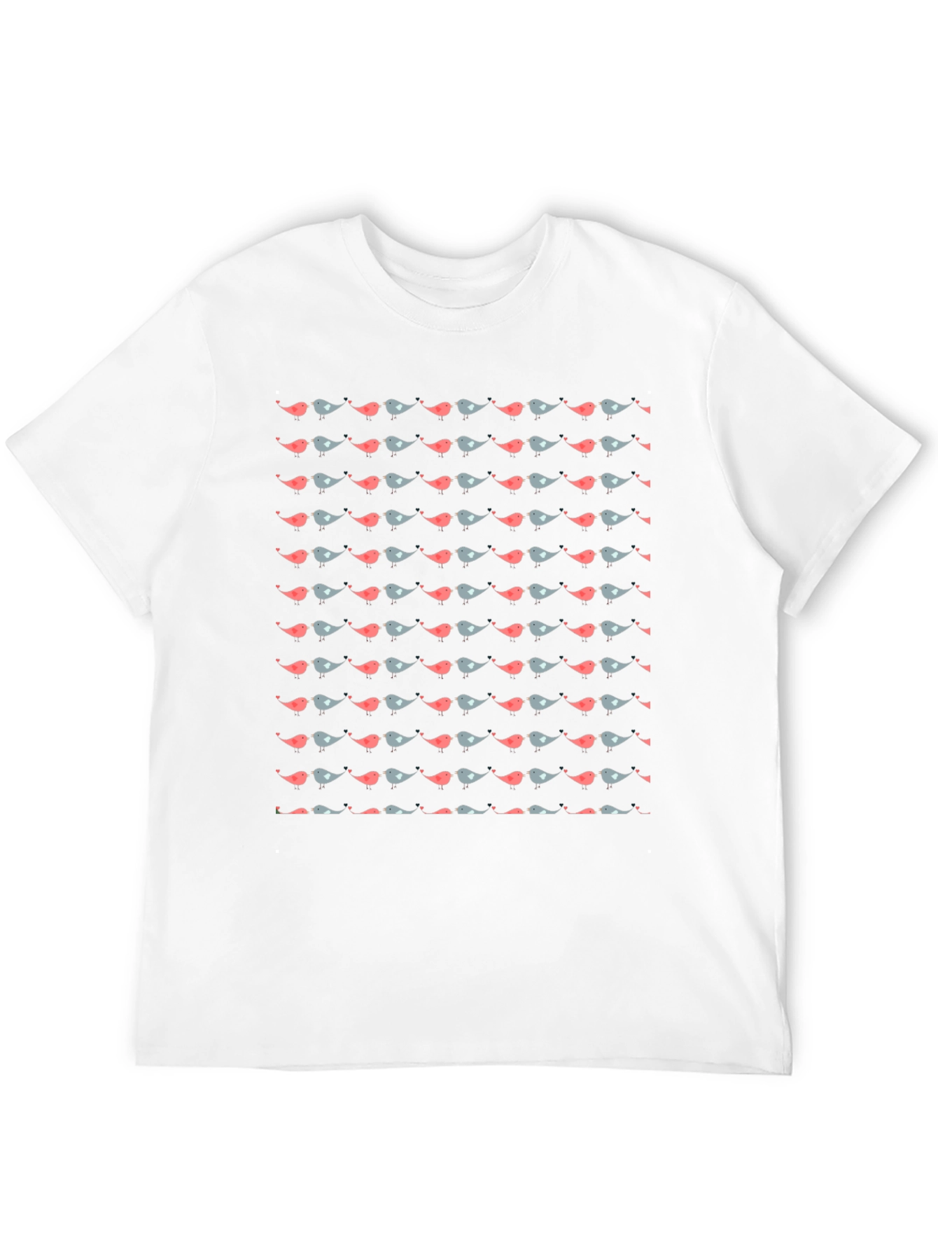 Bird Pattern Black T-Shirt