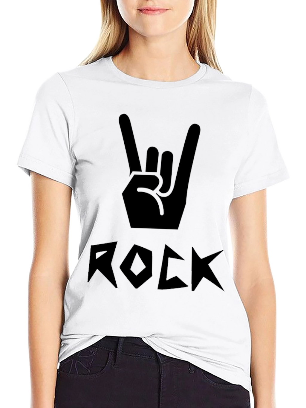 Rock On Black Graphic Tee