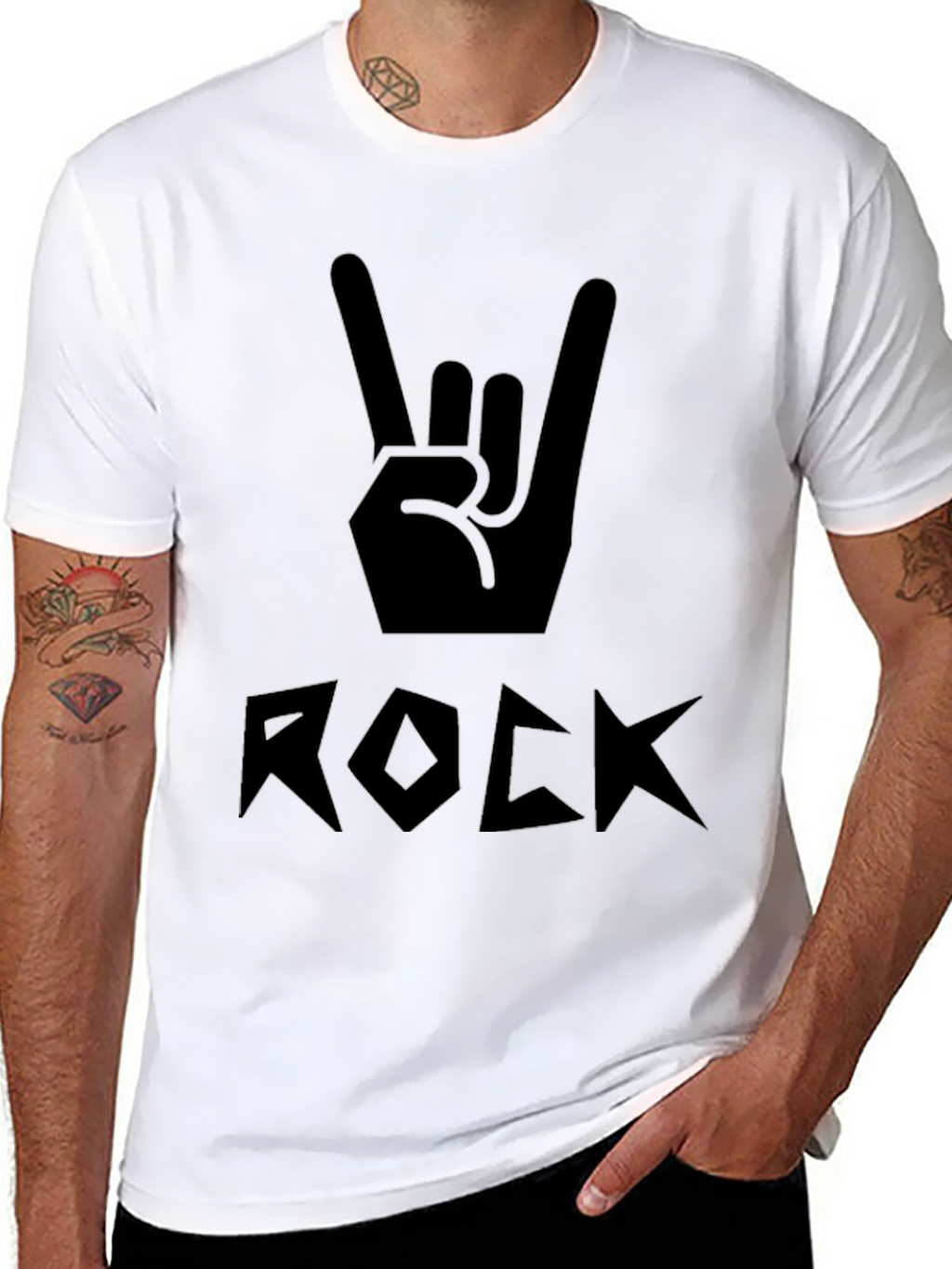 Rock On Black Graphic Tee