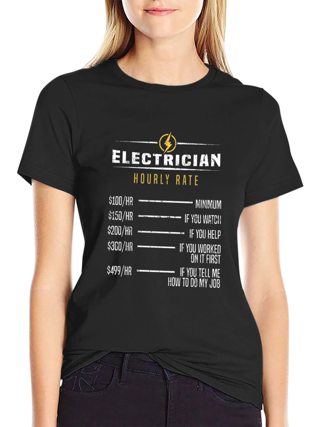 Electrician Hourly Rate Funny T-Shirt
