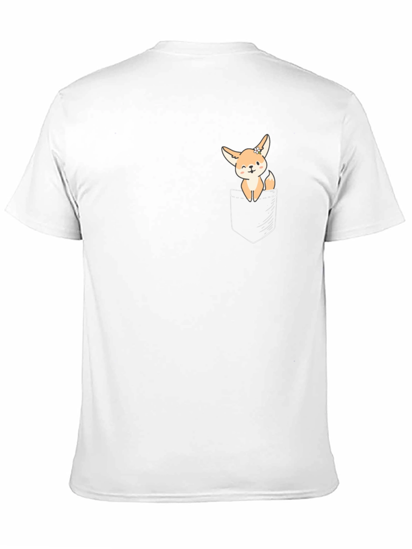 Cute Fennec Fox Pocket T-Shirt - Unisex Black Tee