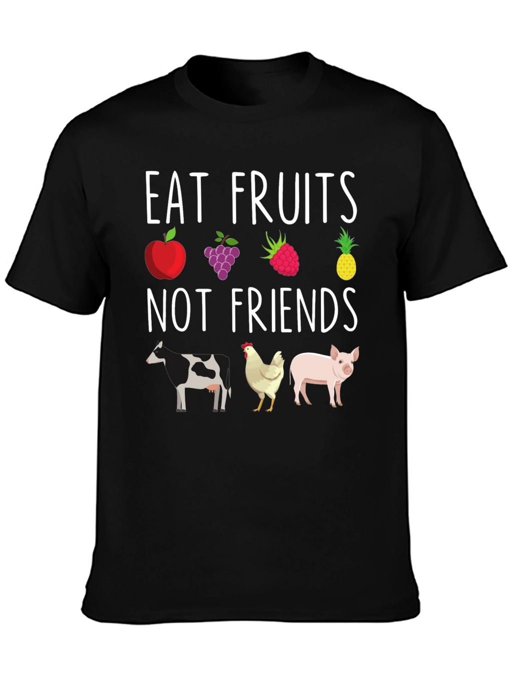 Eat Fruits Not Friends Vegan Graphic Tee