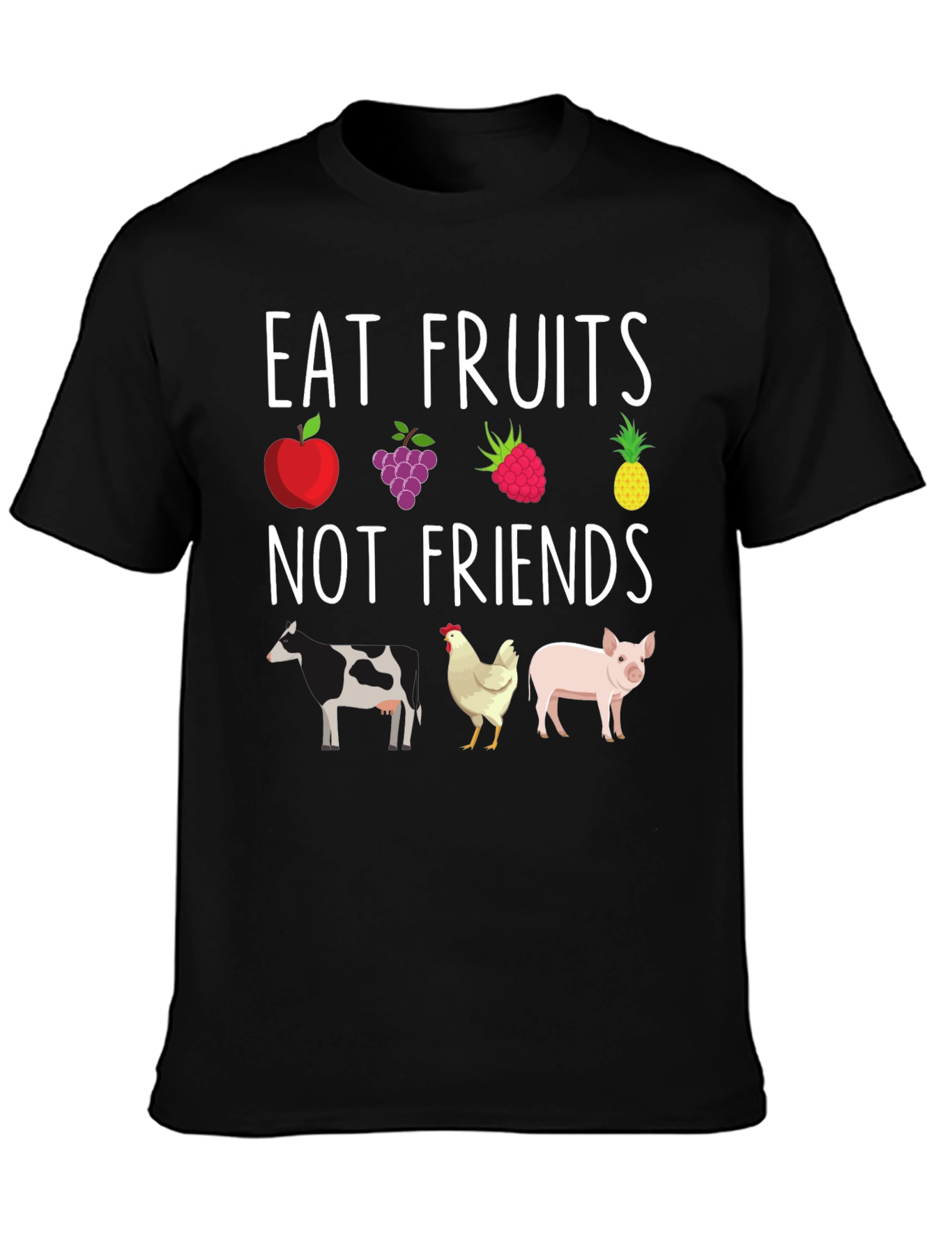 Eat Fruits Not Friends Vegan Graphic Tee