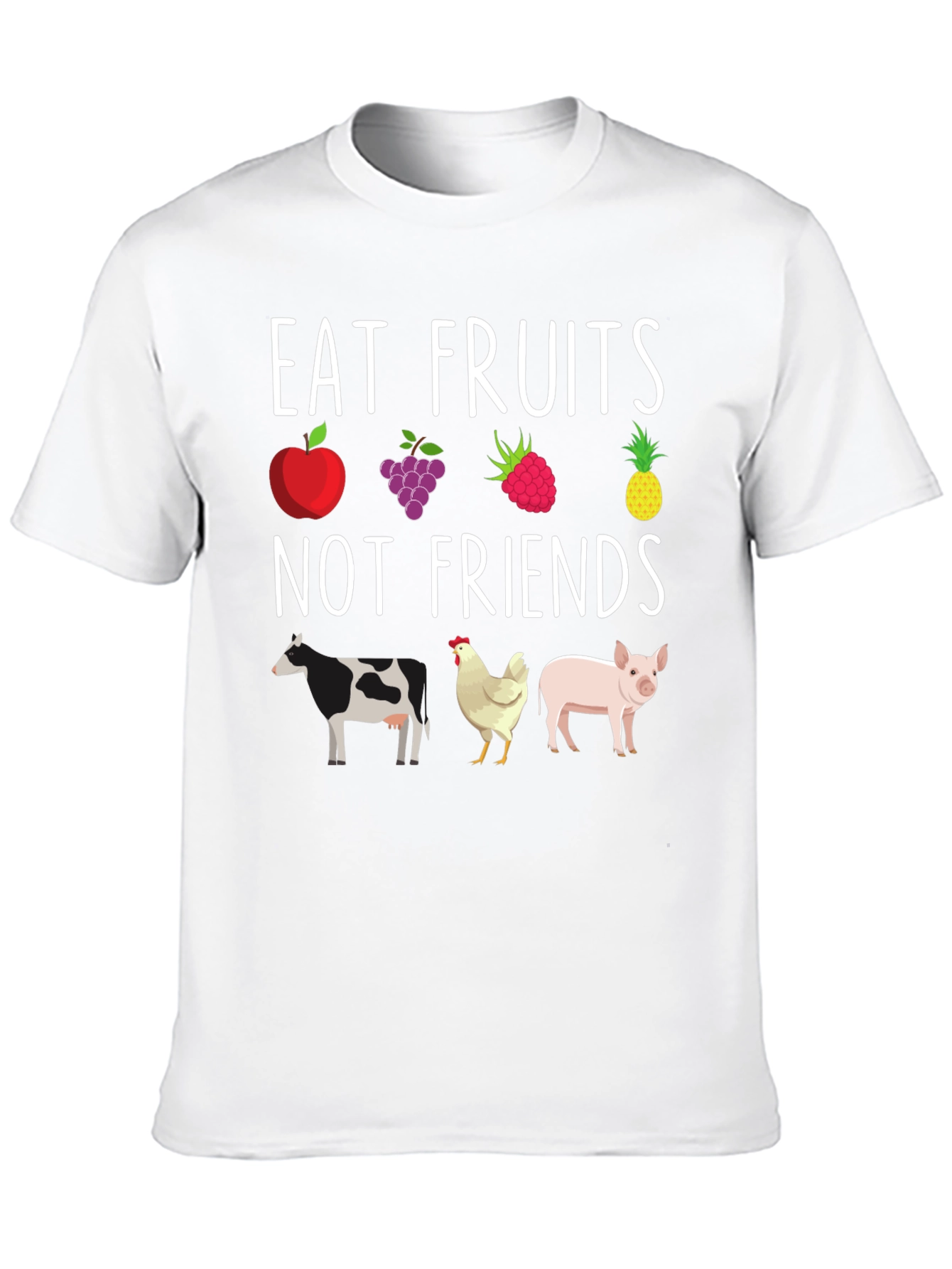 Eat Fruits Not Friends Vegan Graphic Tee