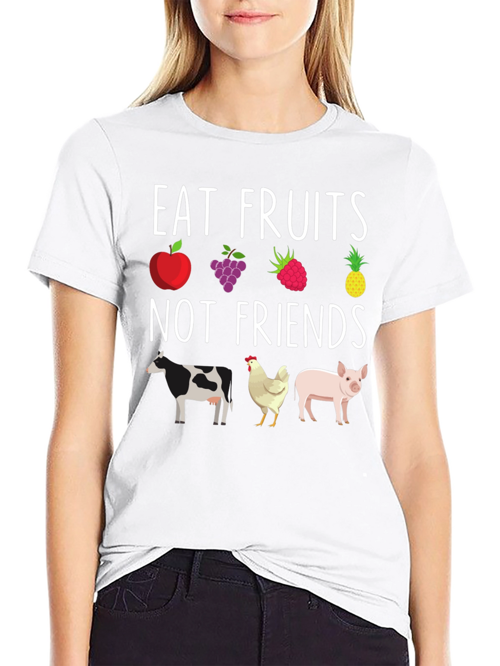 Eat Fruits Not Friends Vegan Graphic Tee