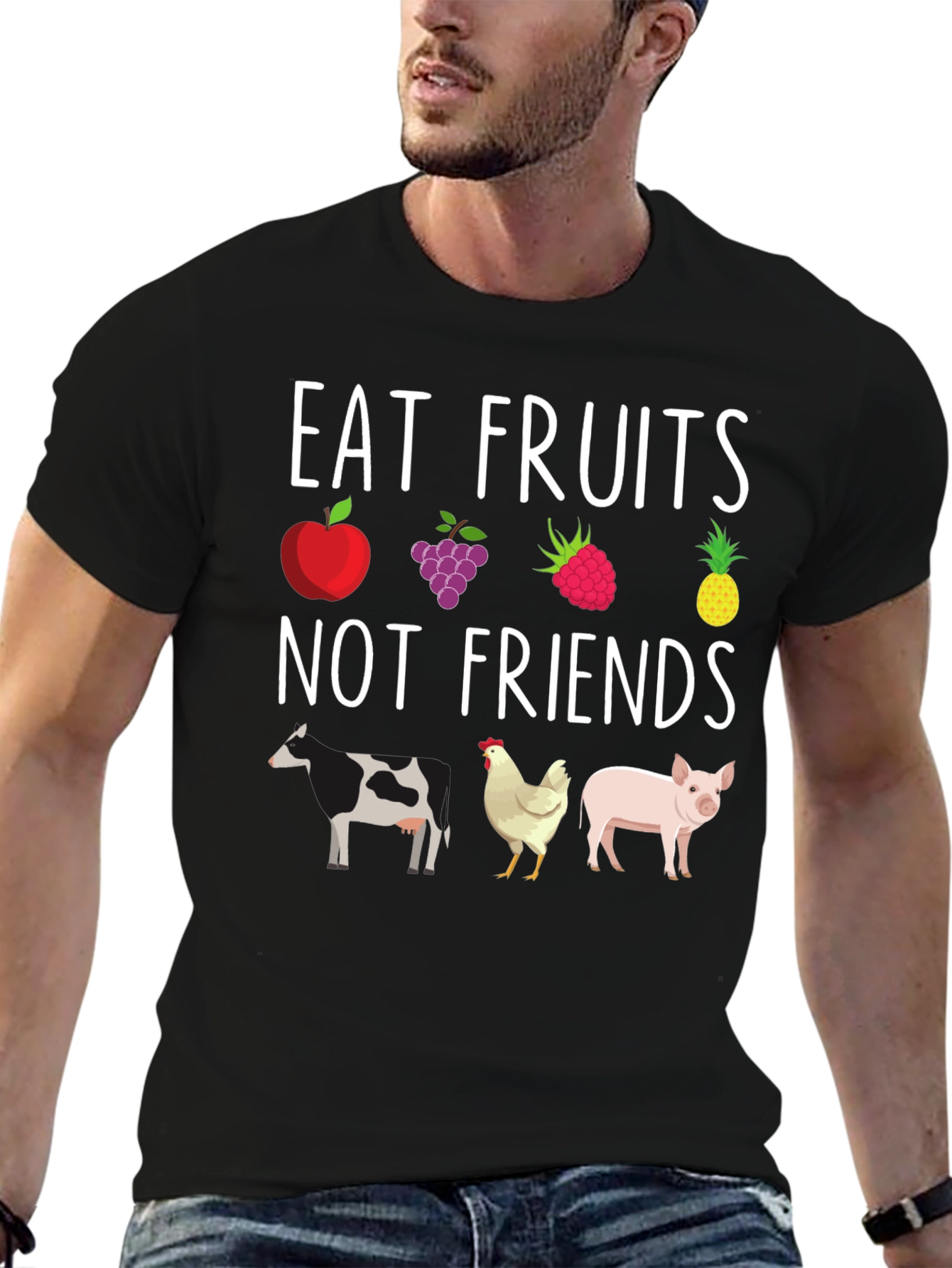 Eat Fruits Not Friends Vegan Graphic Tee