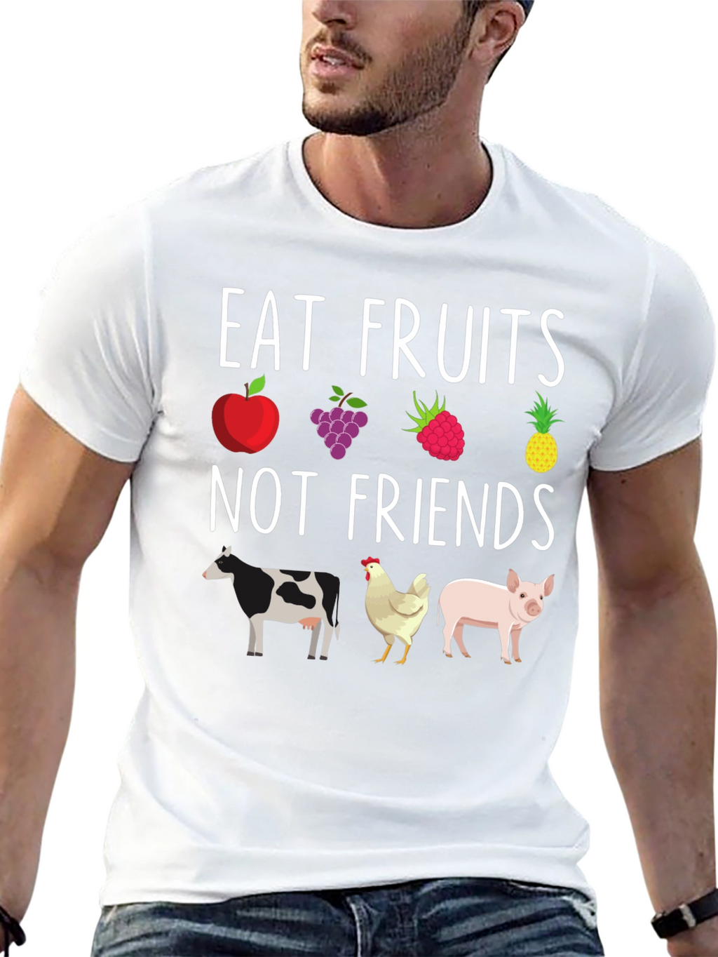 Eat Fruits Not Friends Vegan Graphic Tee