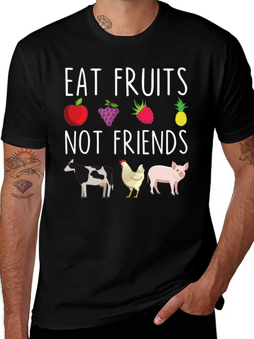 Eat Fruits Not Friends Vegan Graphic Tee