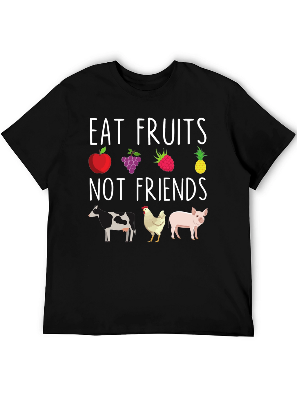 Eat Fruits Not Friends Vegan Graphic Tee