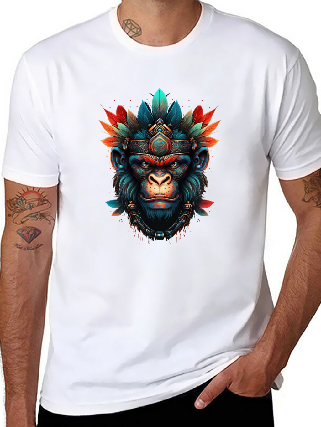 Tribal Monkey T-Shirt - Unique Graphic Tee