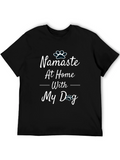 Namaste At Home With My Dog Black T-Shirt