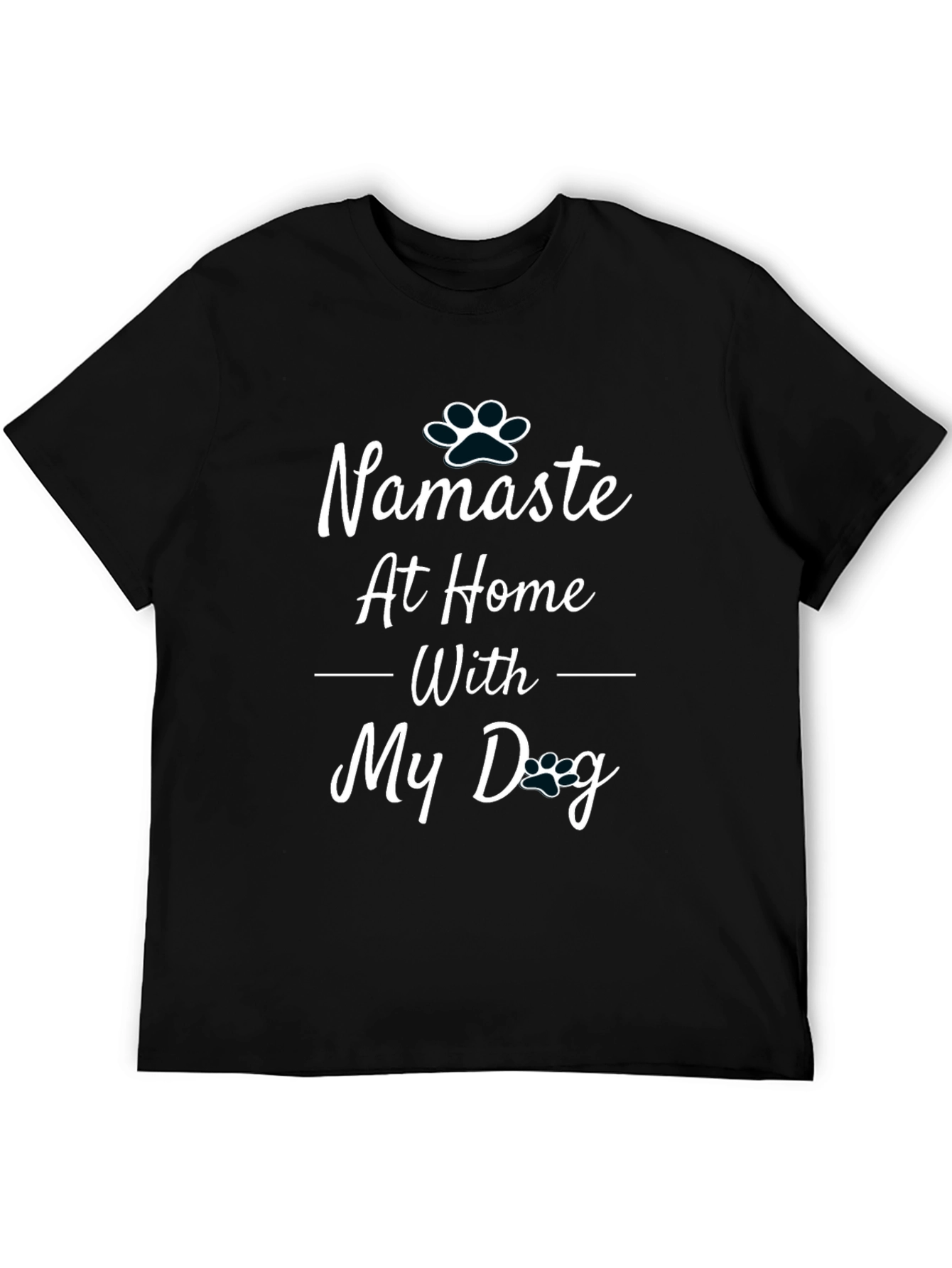 Namaste At Home With My Dog Black T-Shirt