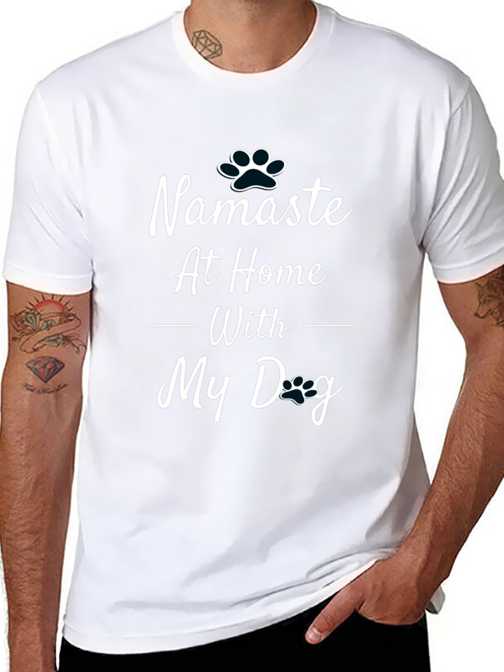 Namaste At Home With My Dog Black T-Shirt