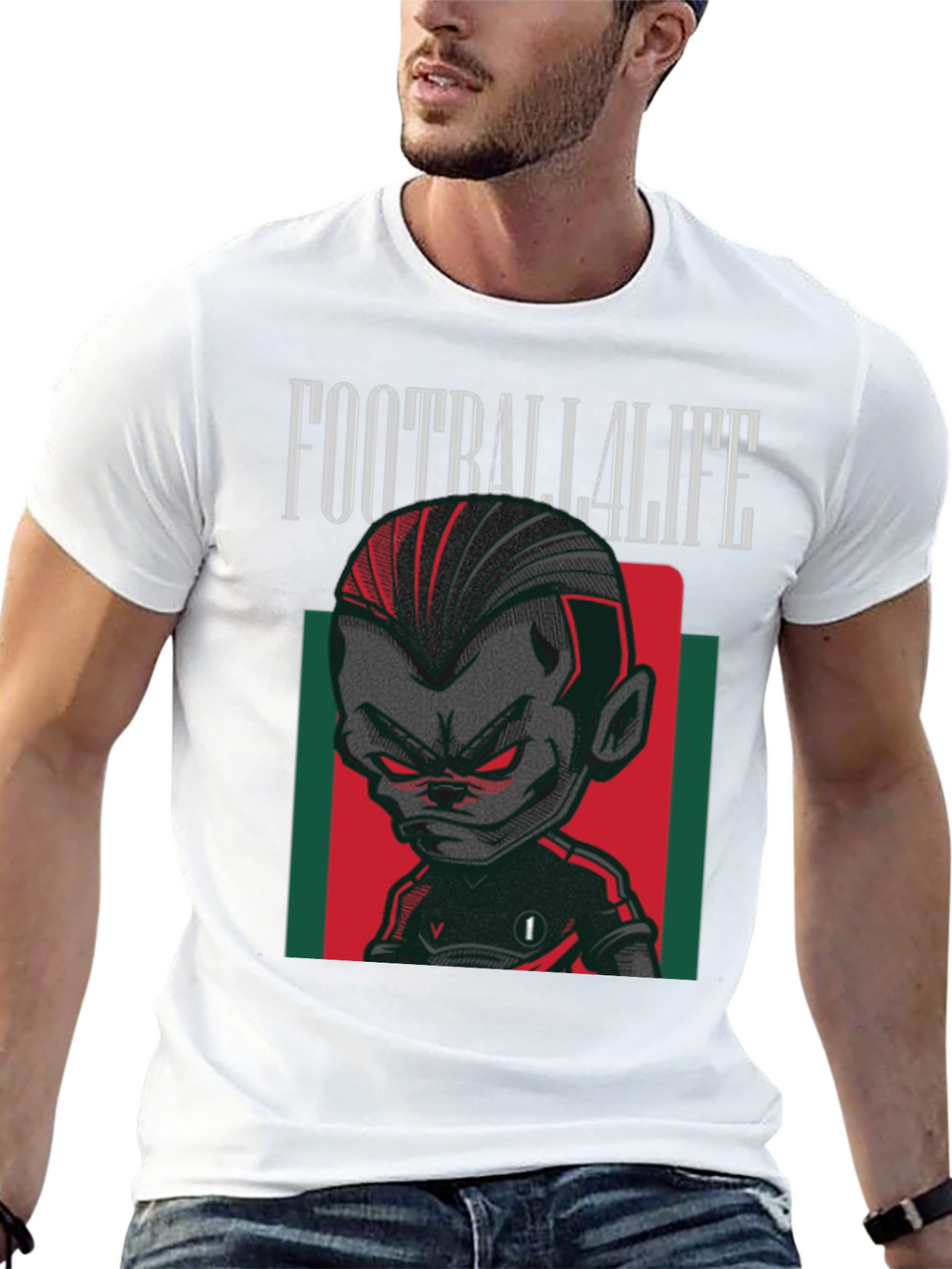 Football4Life Graphic Tee - Black Cotton T-Shirt