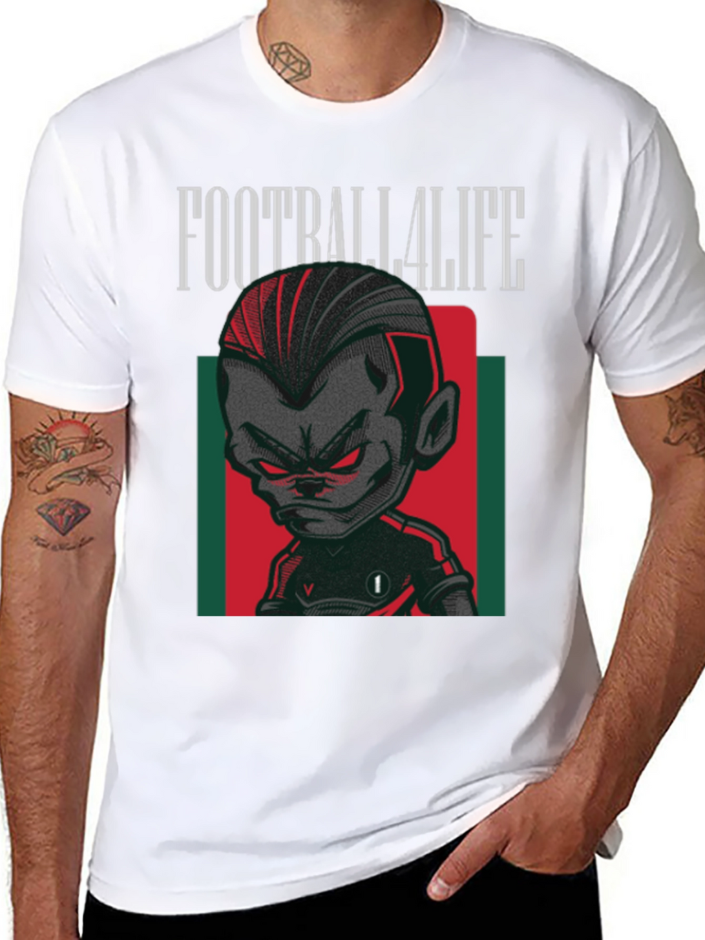 Football4Life Graphic Tee - Black Cotton T-Shirt