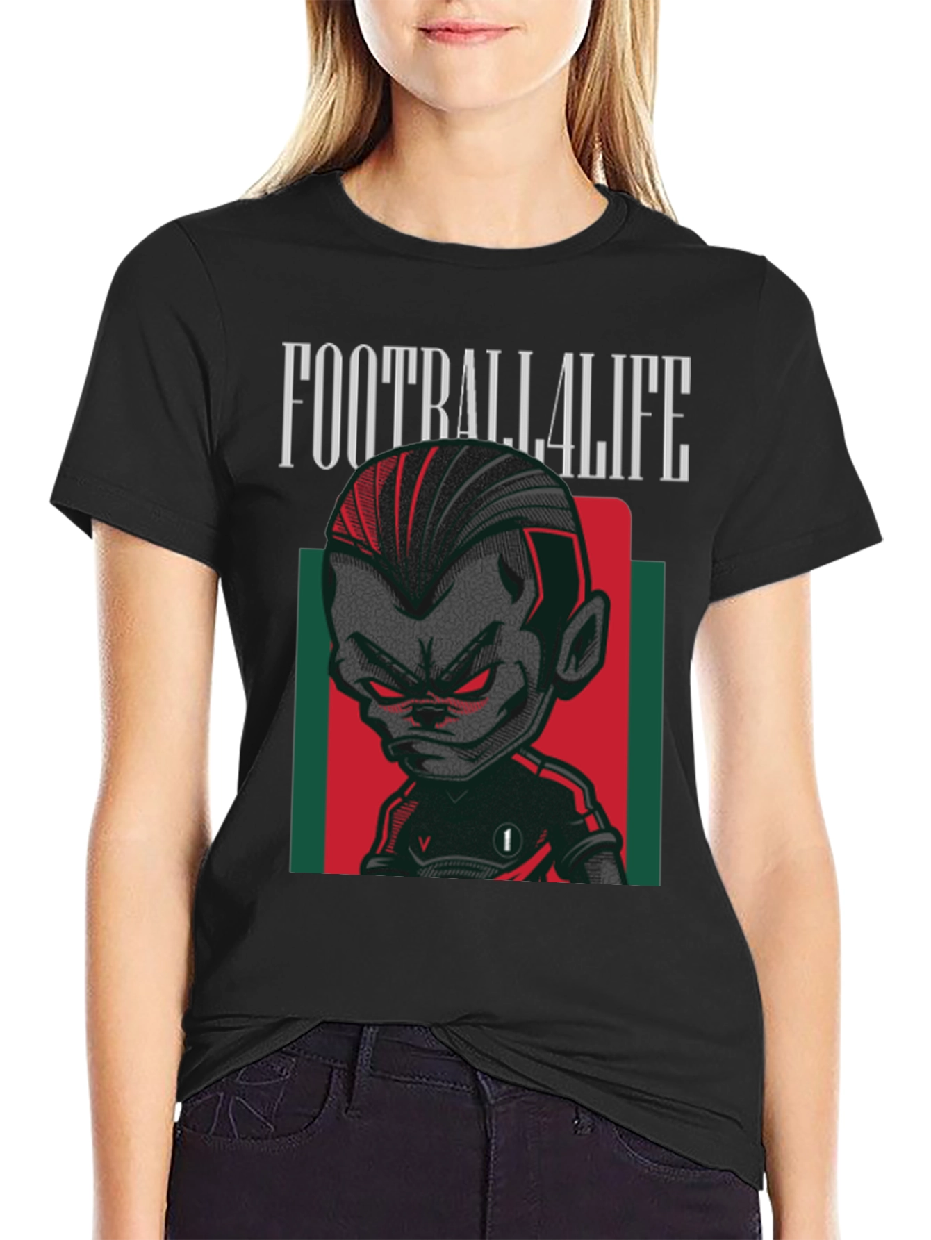 Football4Life Graphic Tee - Black Cotton T-Shirt