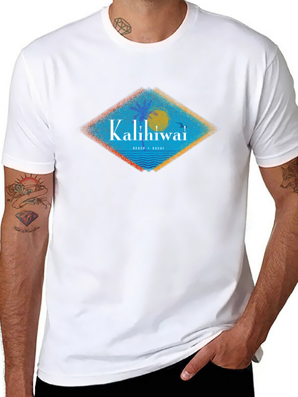 Kalihiwai Beach T-Shirt - Black