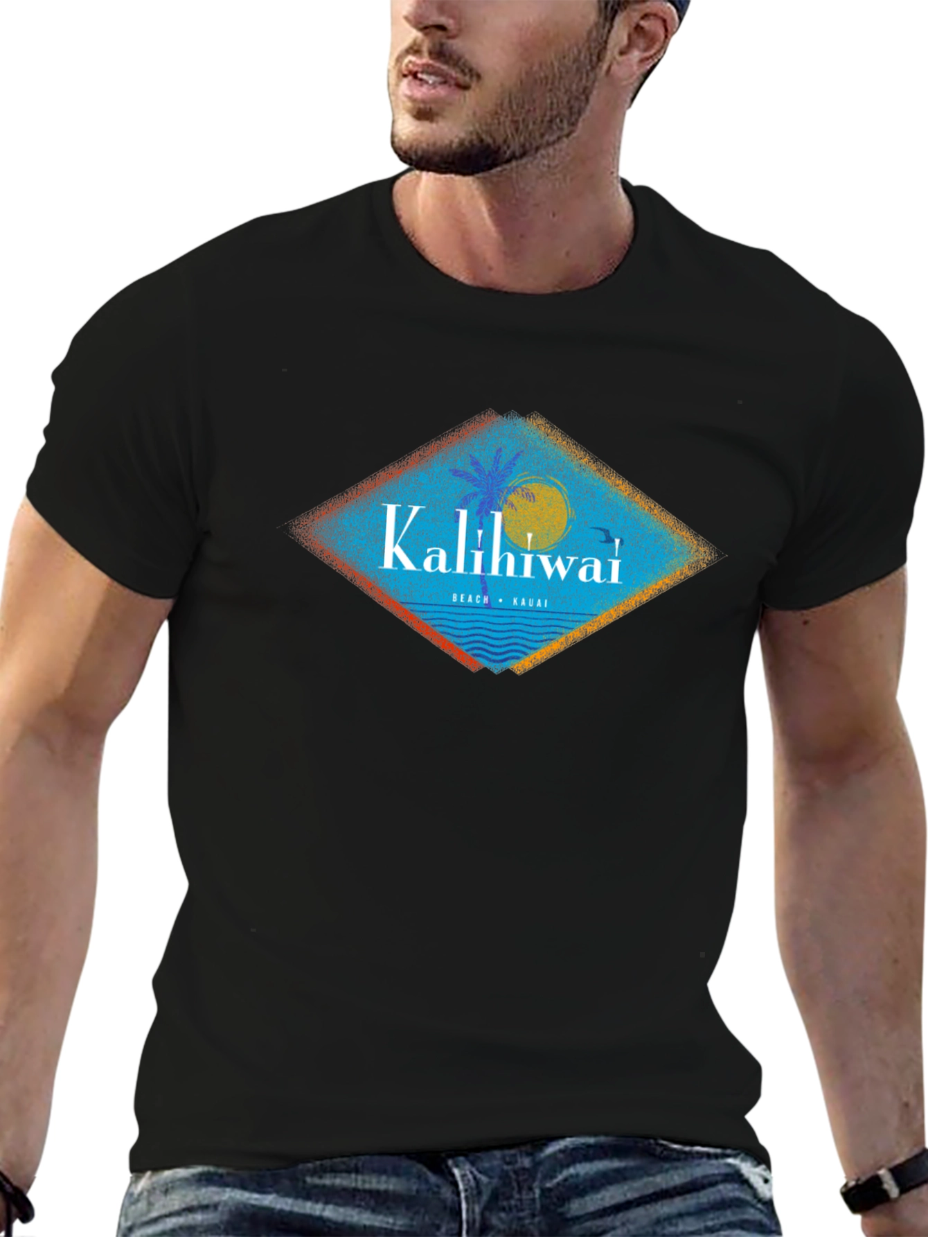 Kalihiwai Beach T-Shirt - Black
