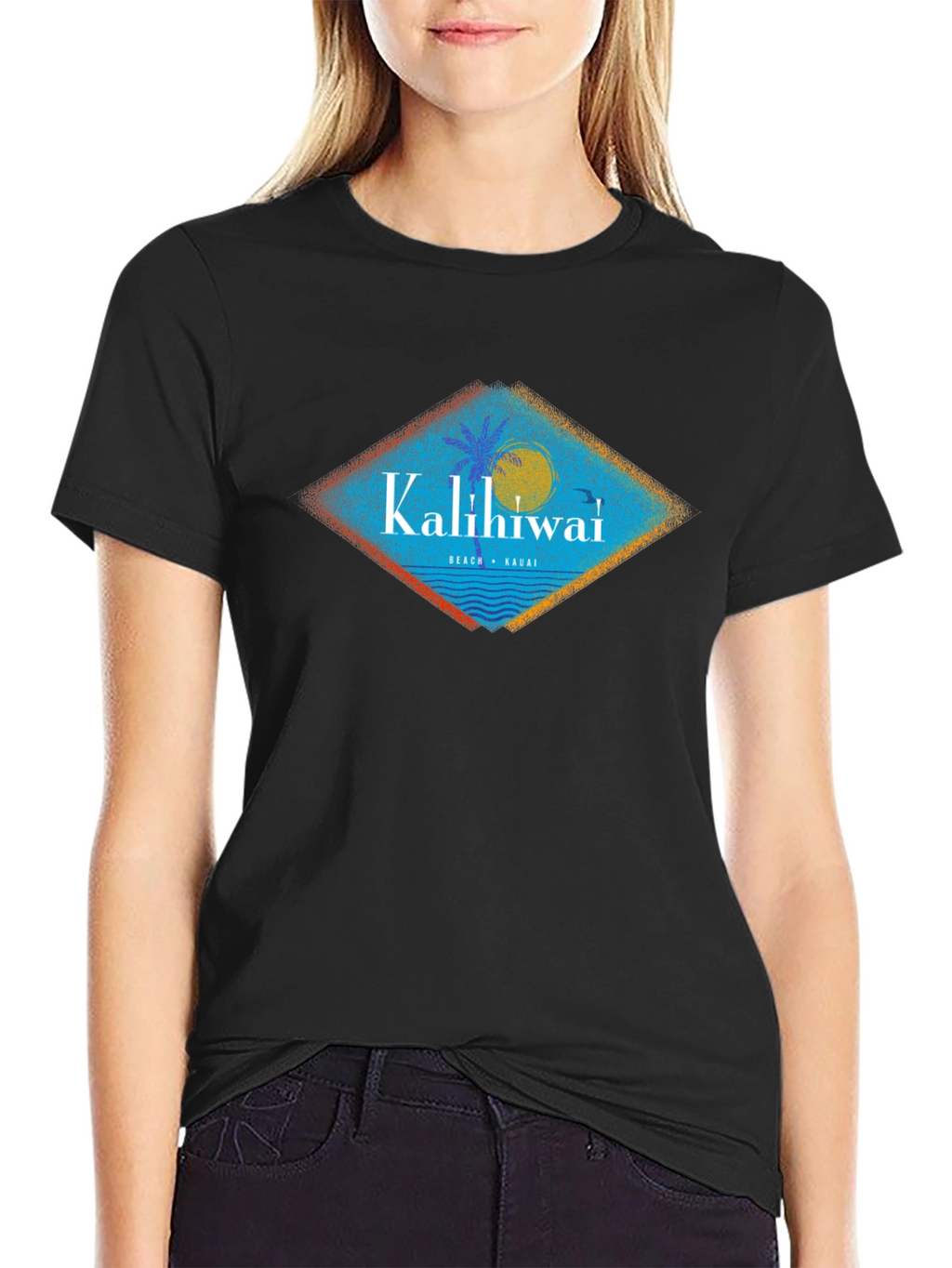 Kalihiwai Beach T-Shirt - Black