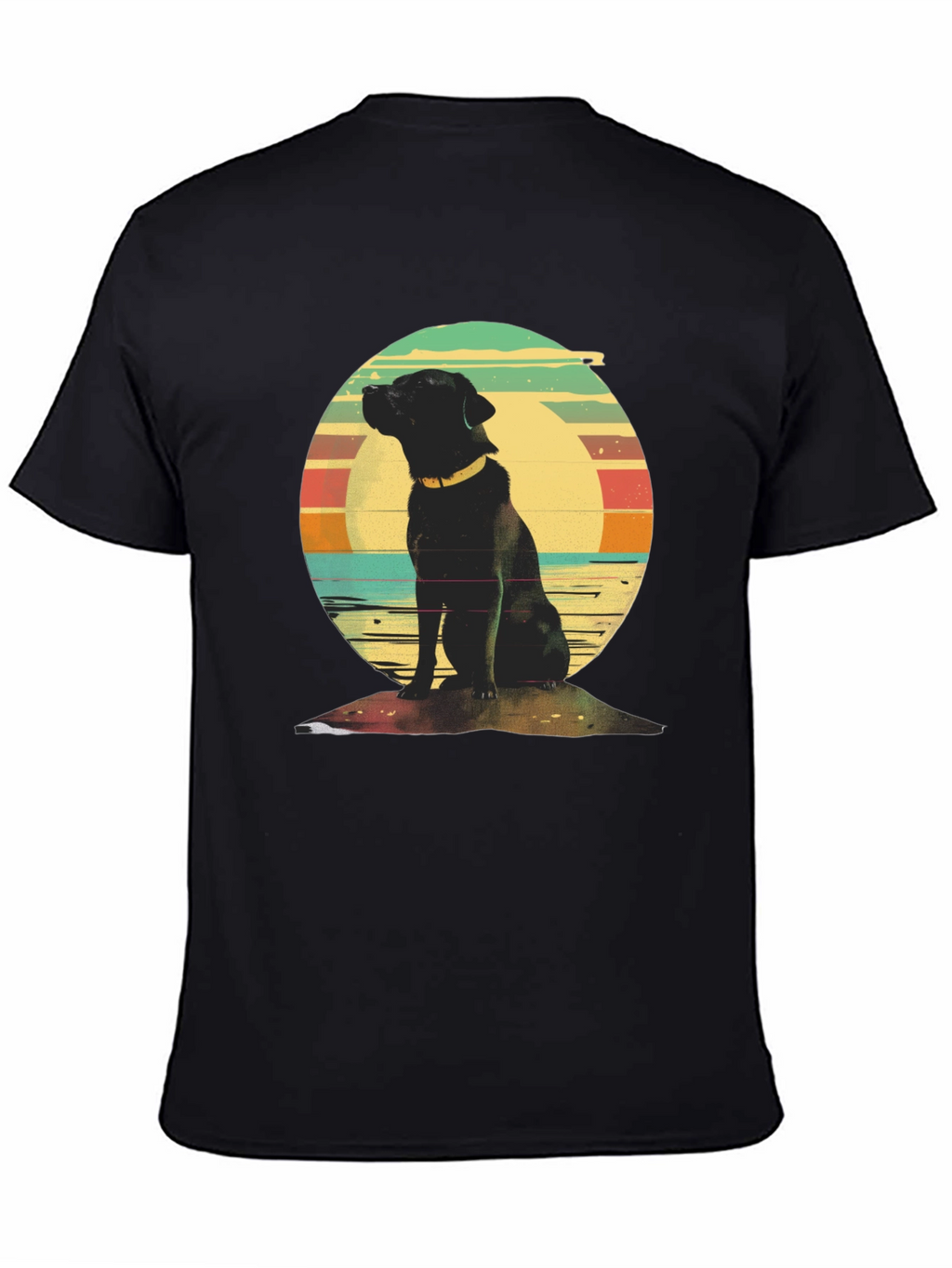 Retro Dog Graphic Tee - Classic Black T-Shirt