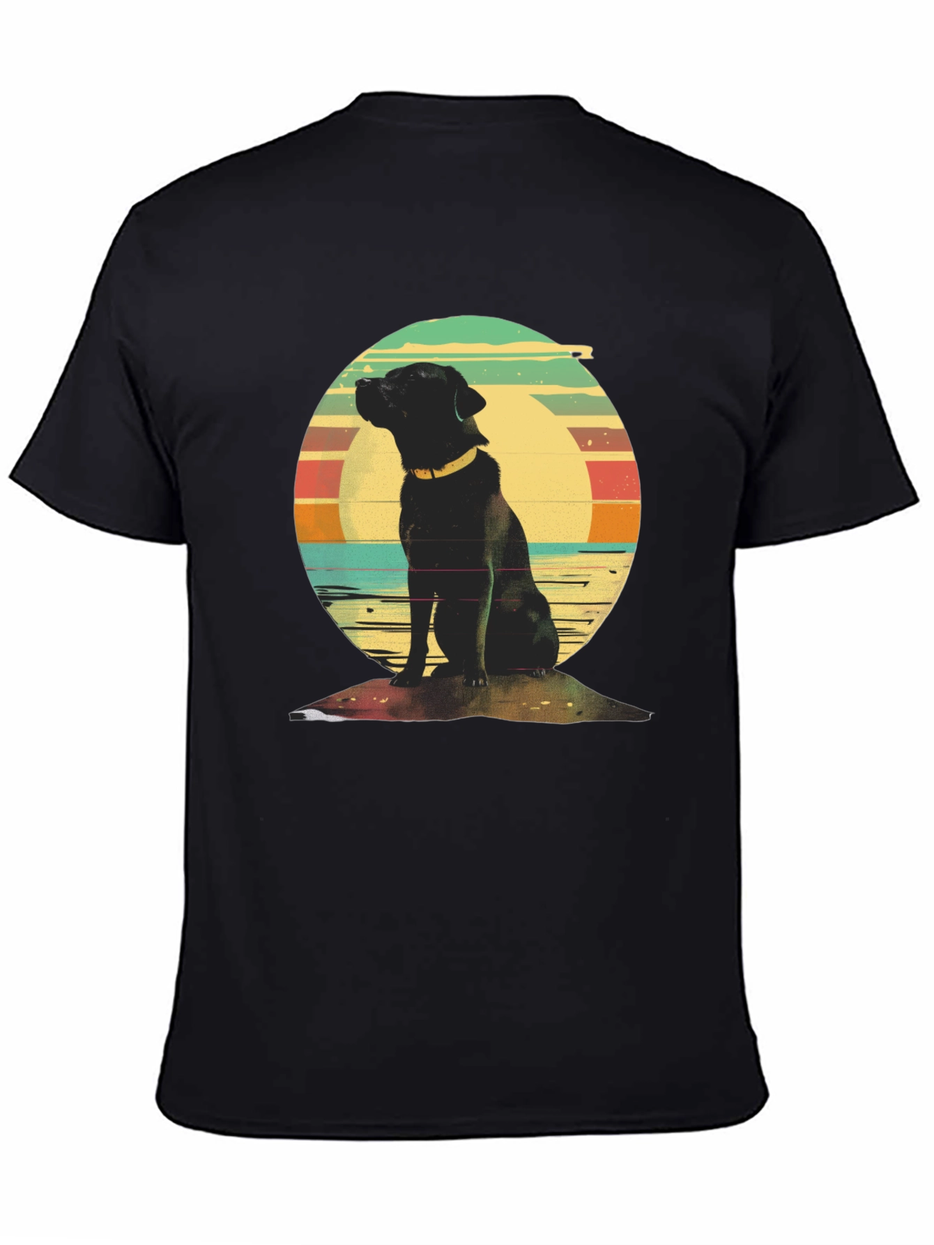 Retro Dog Graphic Tee - Classic Black T-Shirt