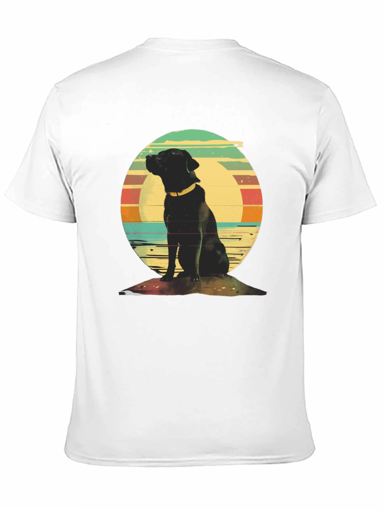 Retro Dog Graphic Tee - Classic Black T-Shirt