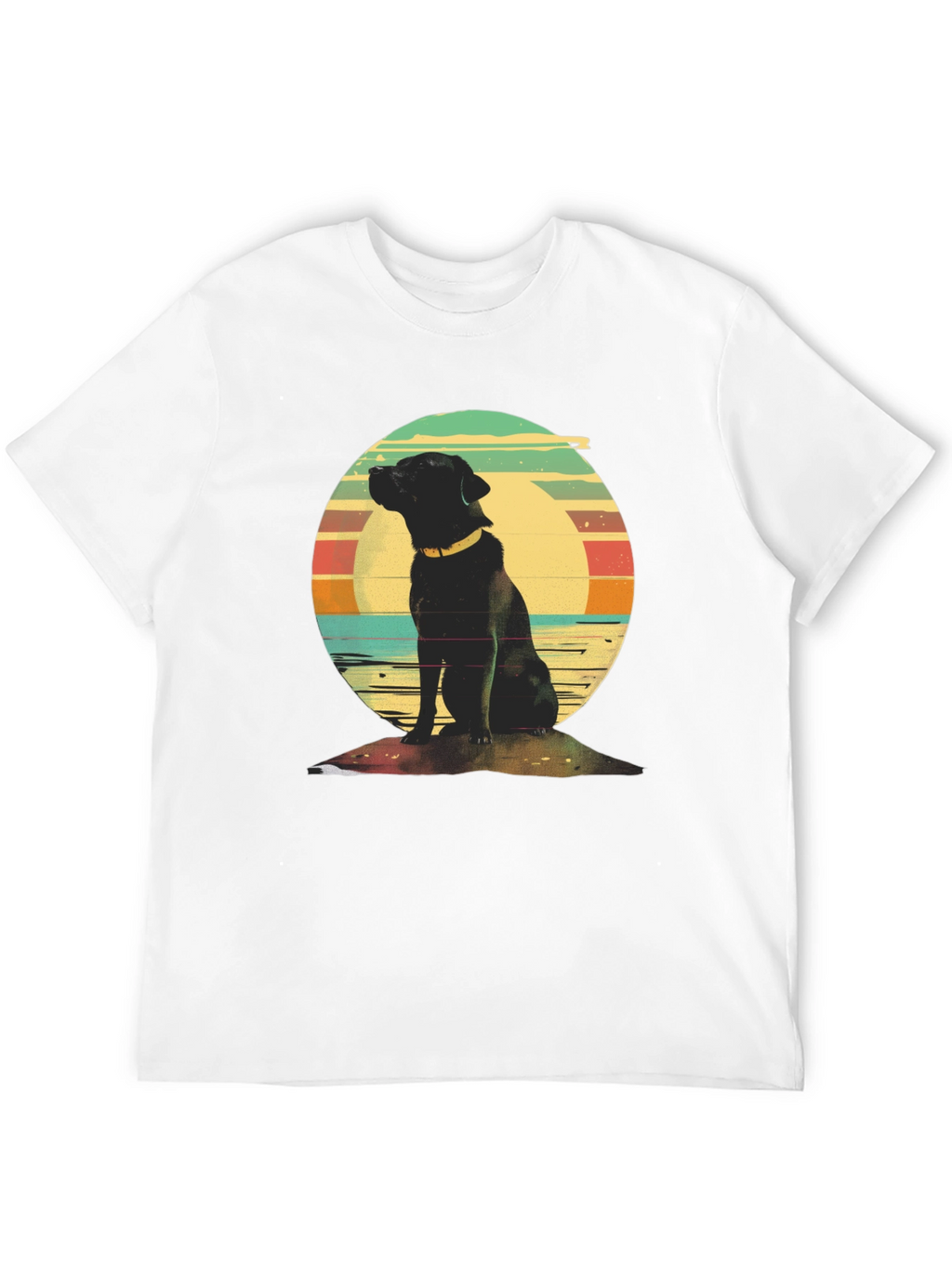 Retro Dog Graphic Tee - Classic Black T-Shirt