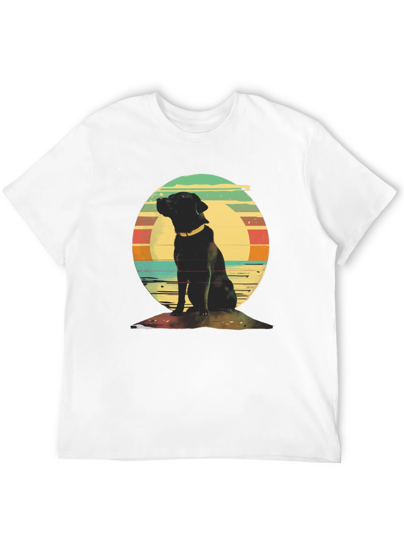 Retro Dog Graphic Tee - Classic Black T-Shirt