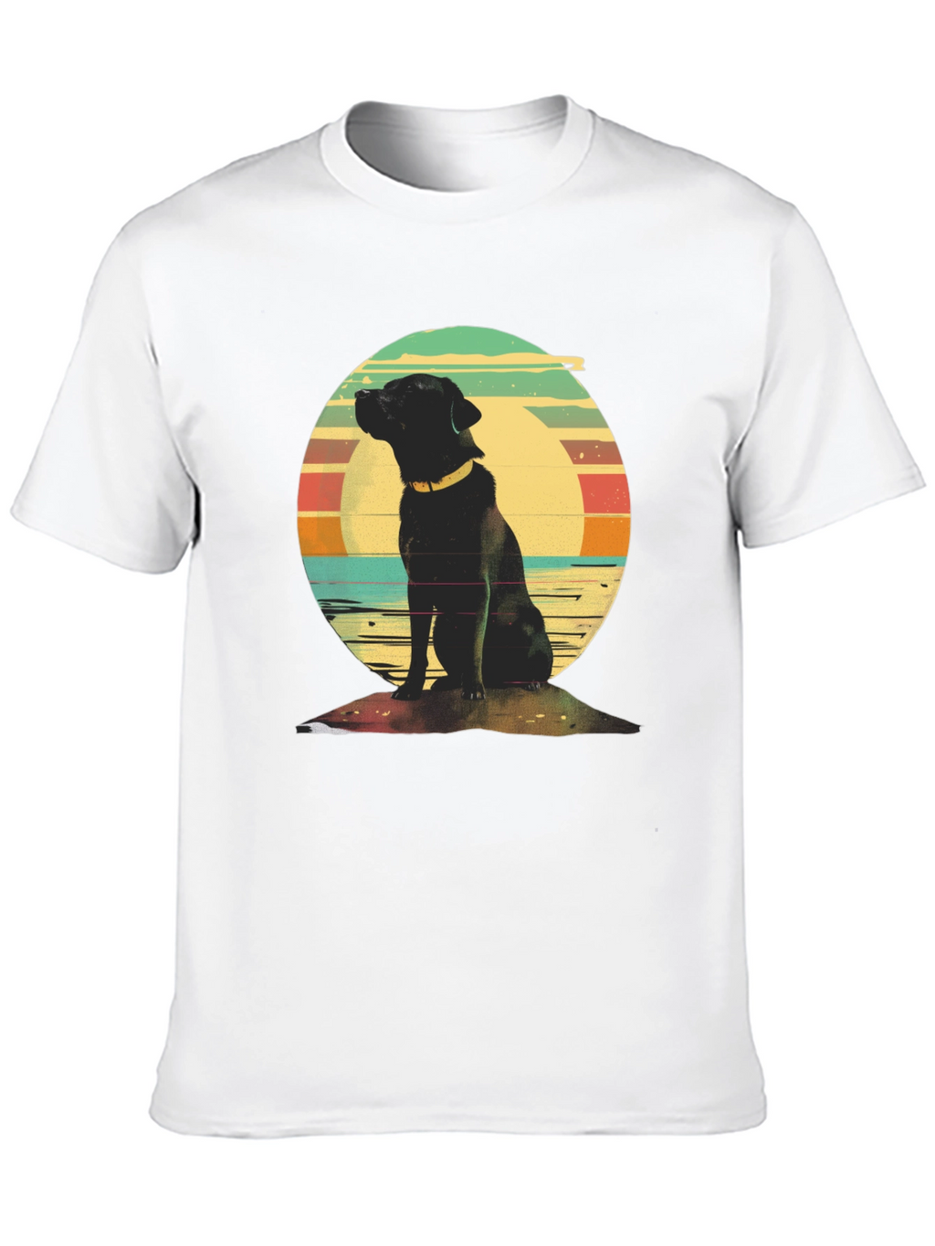 Retro Dog Graphic Tee - Classic Black T-Shirt