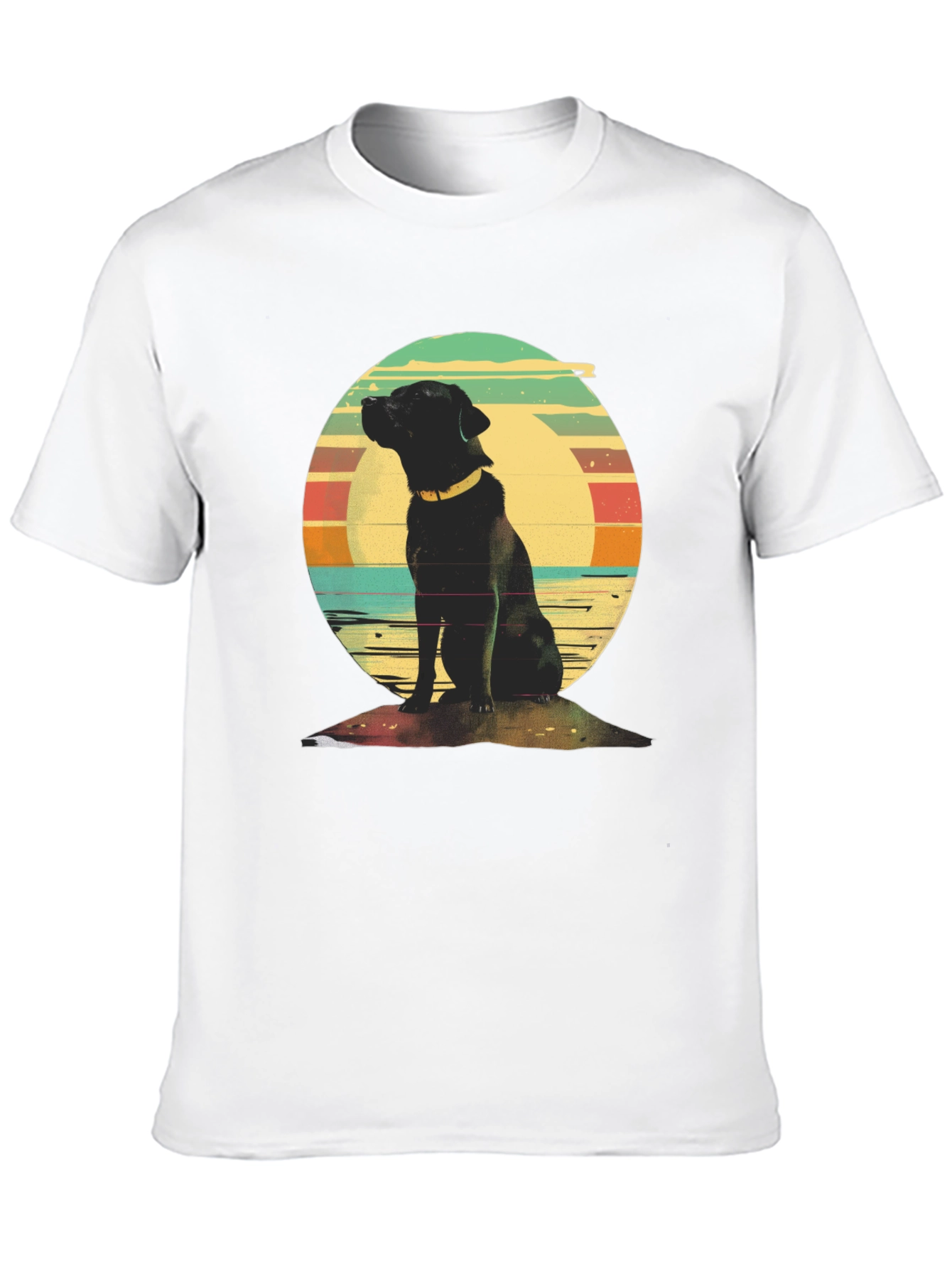 Retro Dog Graphic Tee - Classic Black T-Shirt