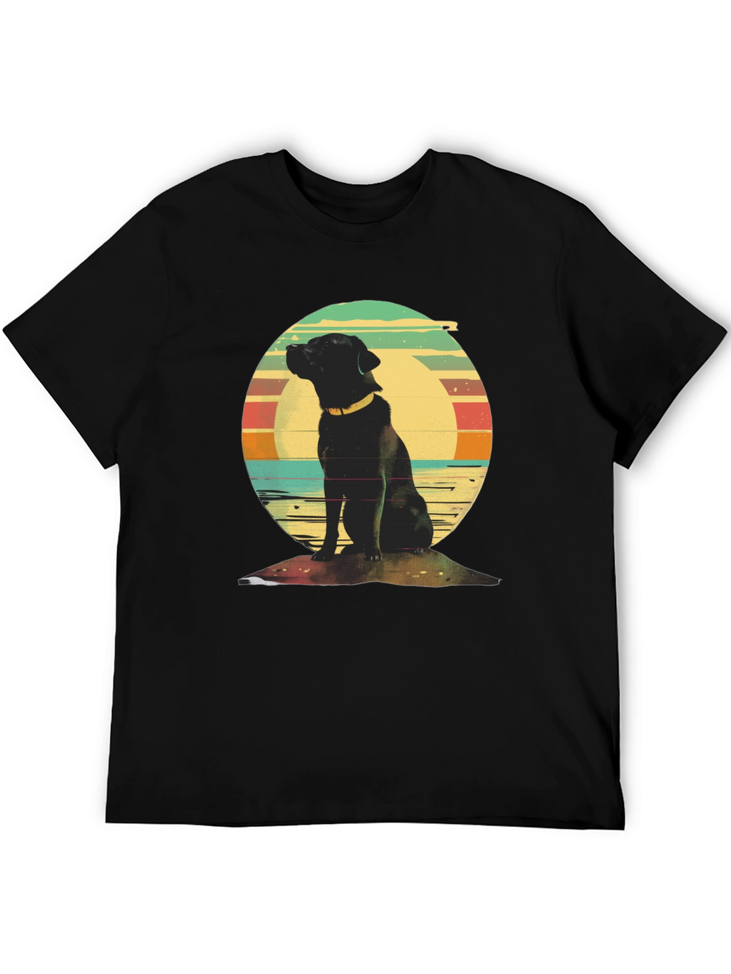 Retro Dog Graphic Tee - Classic Black T-Shirt