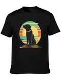 Retro Dog Graphic Tee - Classic Black T-Shirt