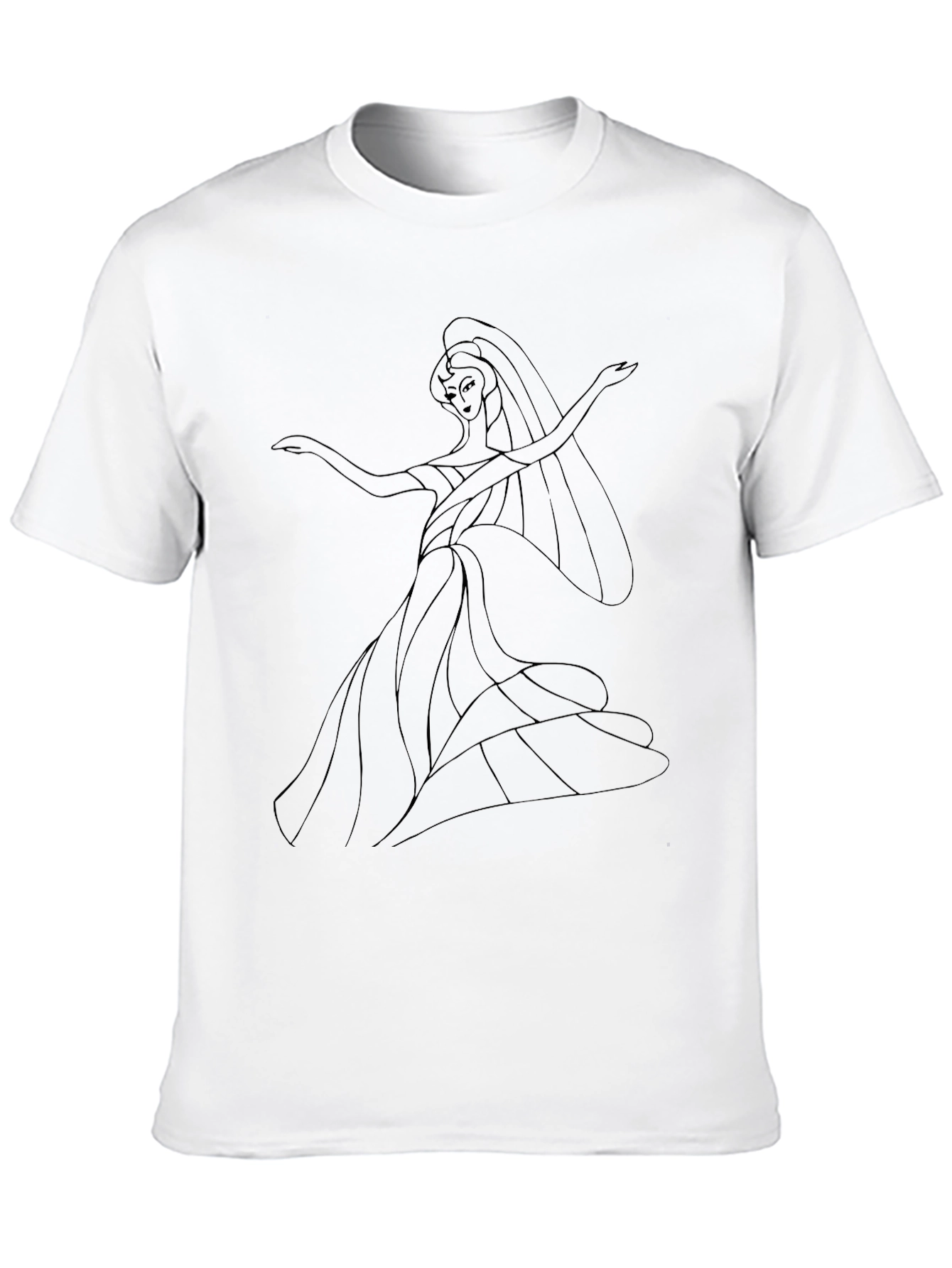 Elegant Woman Graphic Black T-Shirt