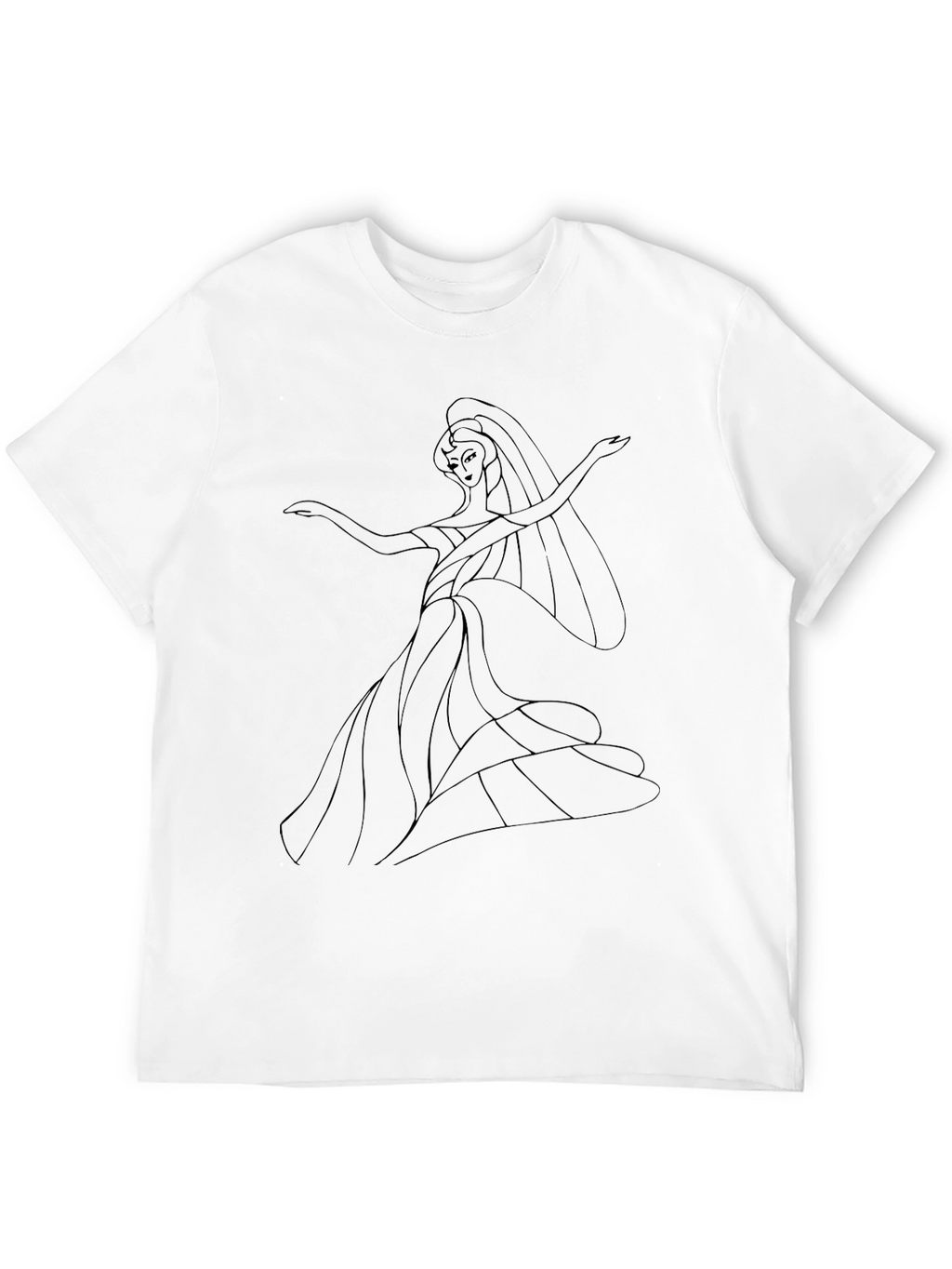 Elegant Woman Graphic Black T-Shirt