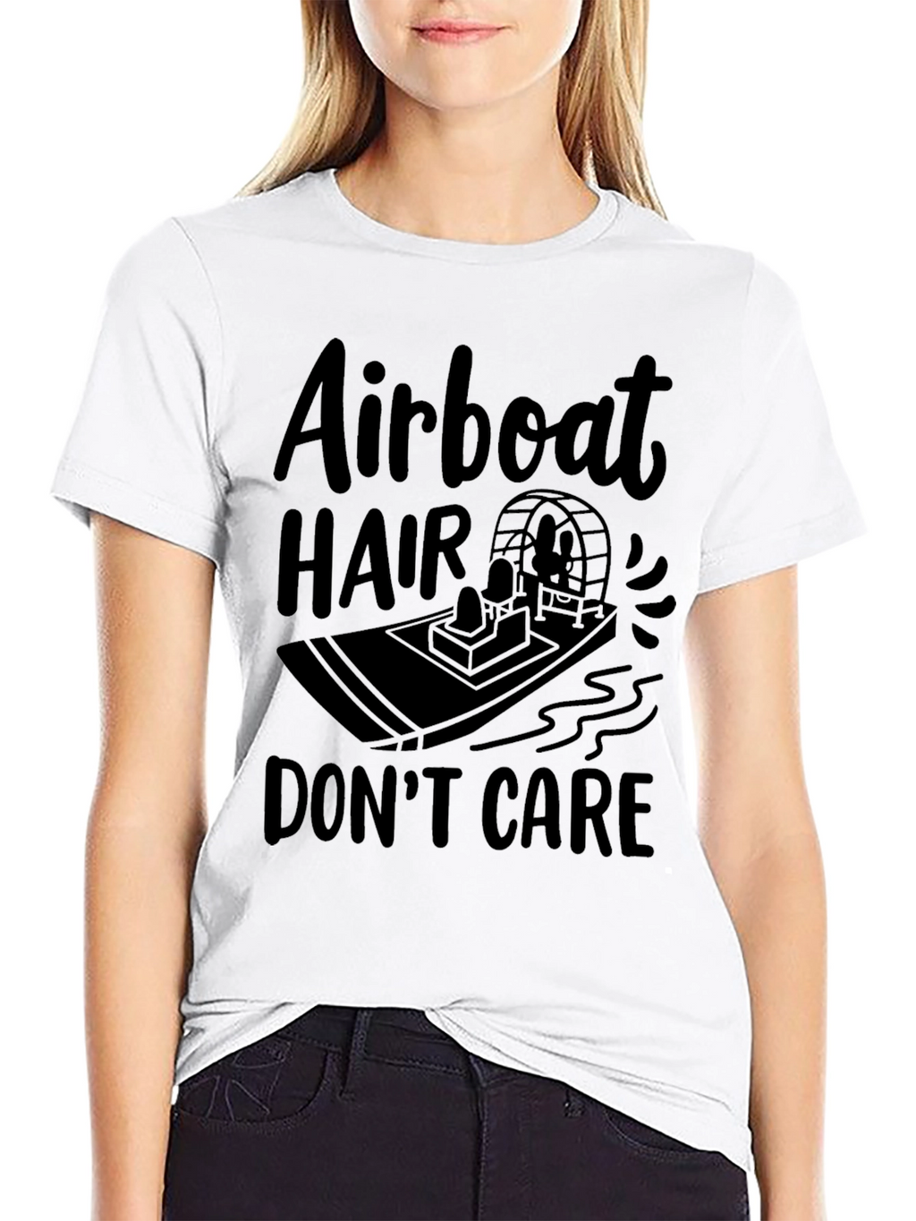 Airboat Hair Dont Care Black T-Shirt