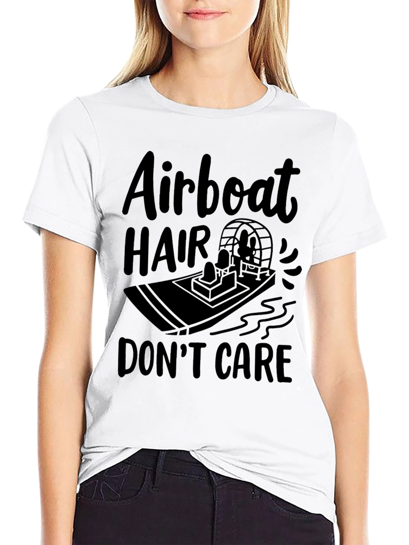 Airboat Hair Dont Care Black T-Shirt