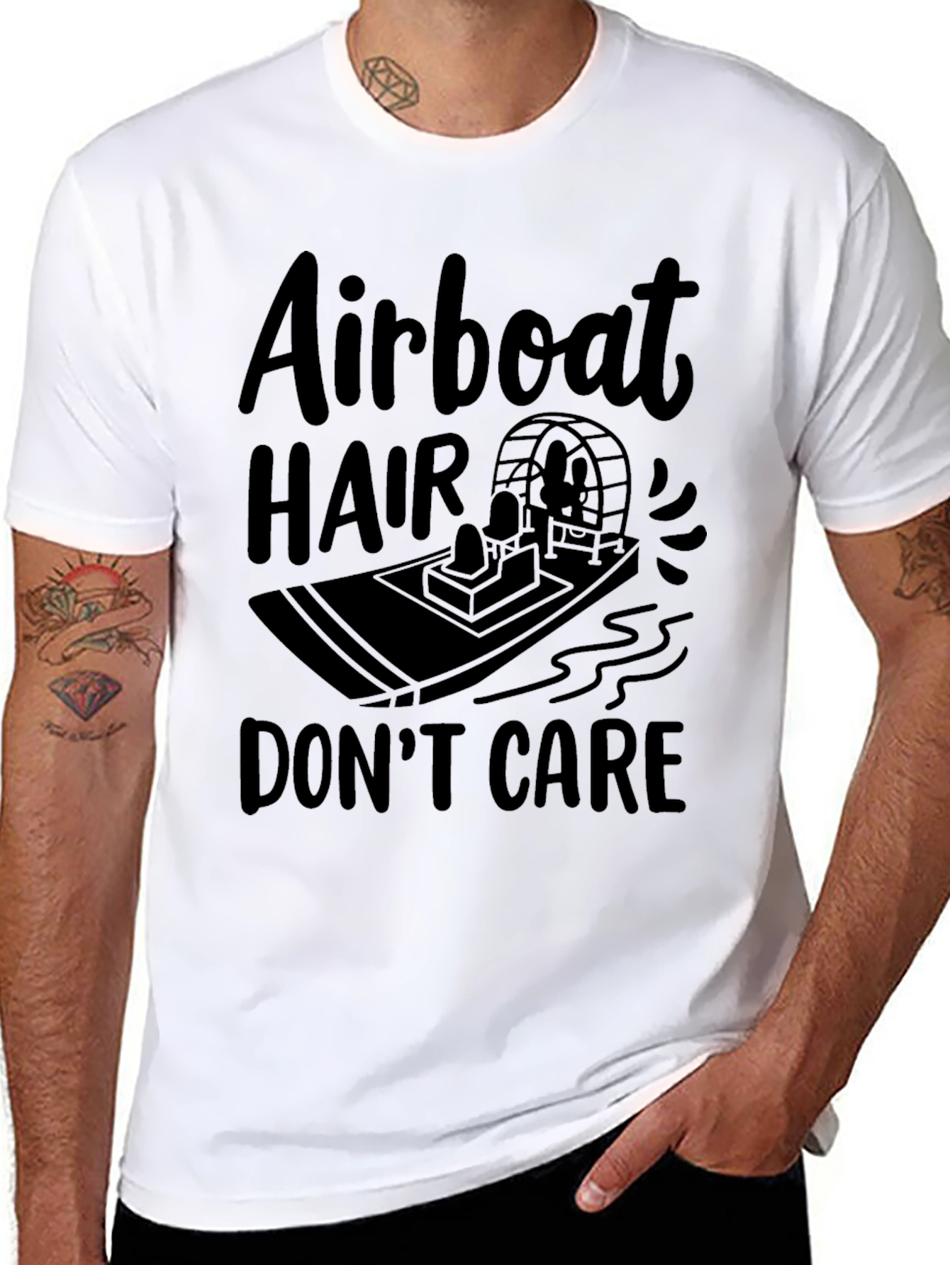 Airboat Hair Dont Care Black T-Shirt