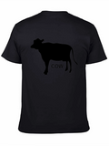 Cow Silhouette Graphic Tee - Unisex Black T-Shirt
