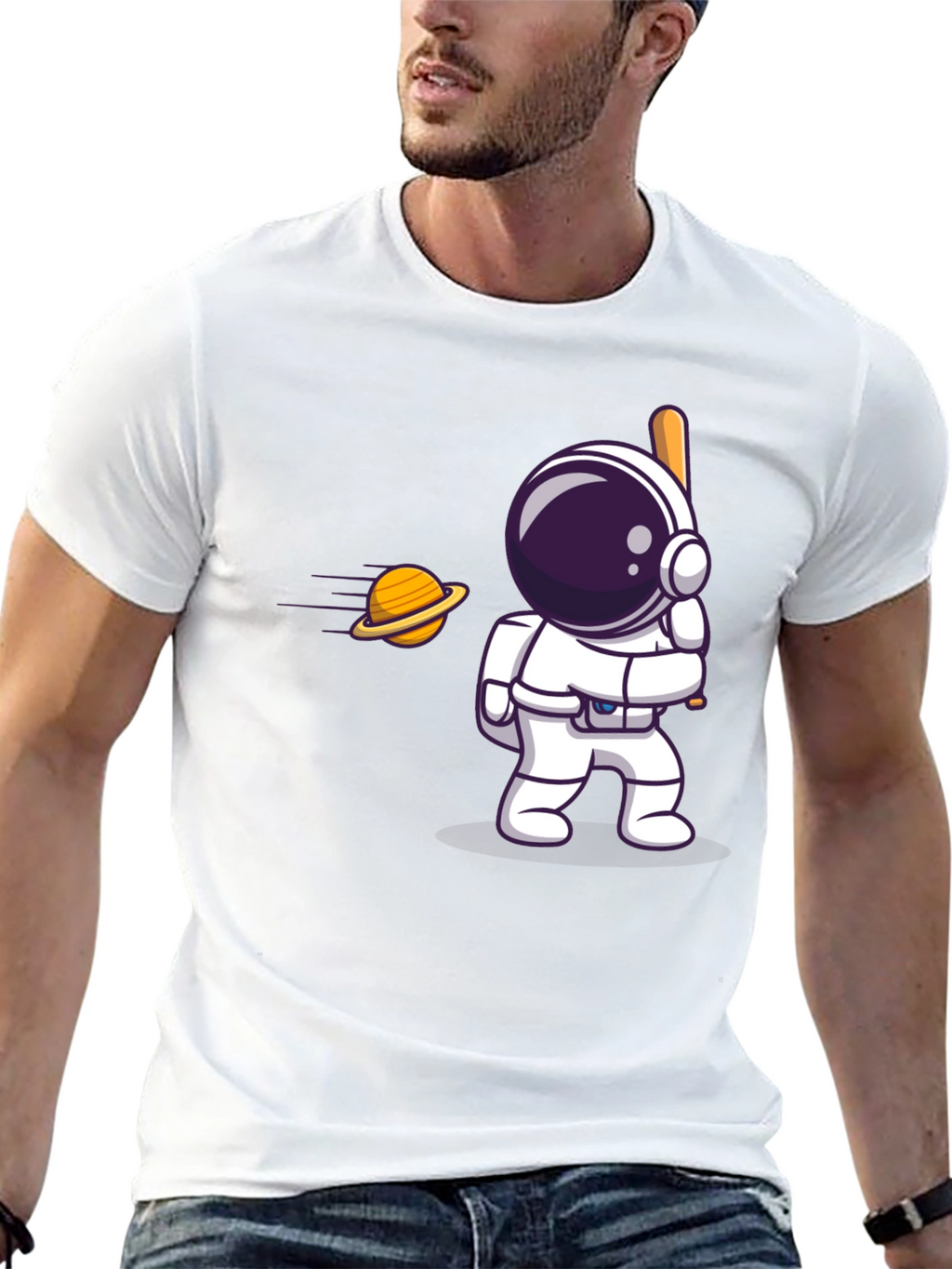 Astronaut Hitting Planet T-Shirt